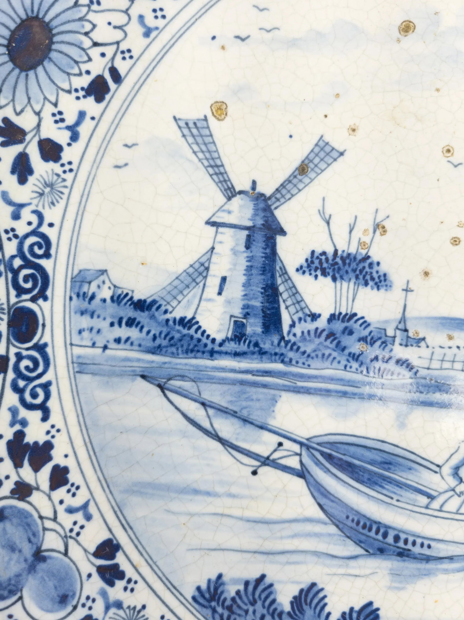 Dutch Delft Faience Blue and White Charger - 8