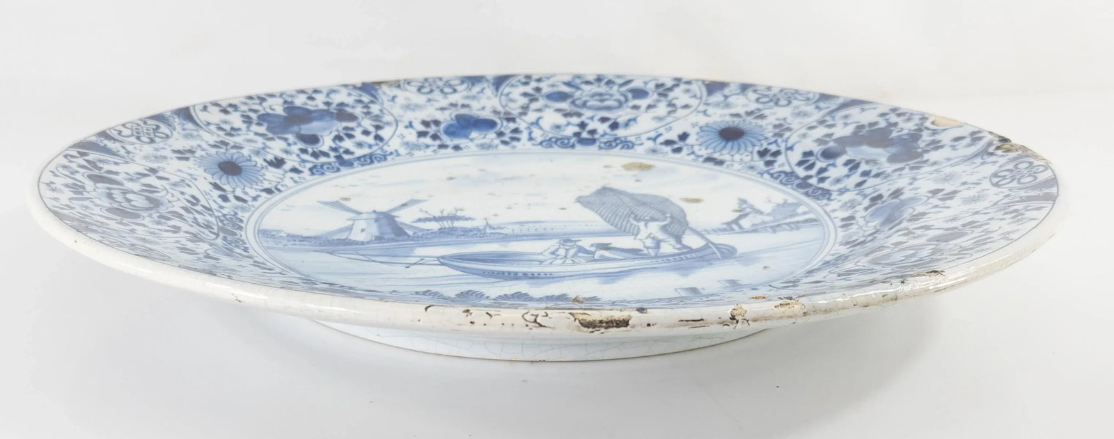 Dutch Delft Faience Blue and White Charger - 9