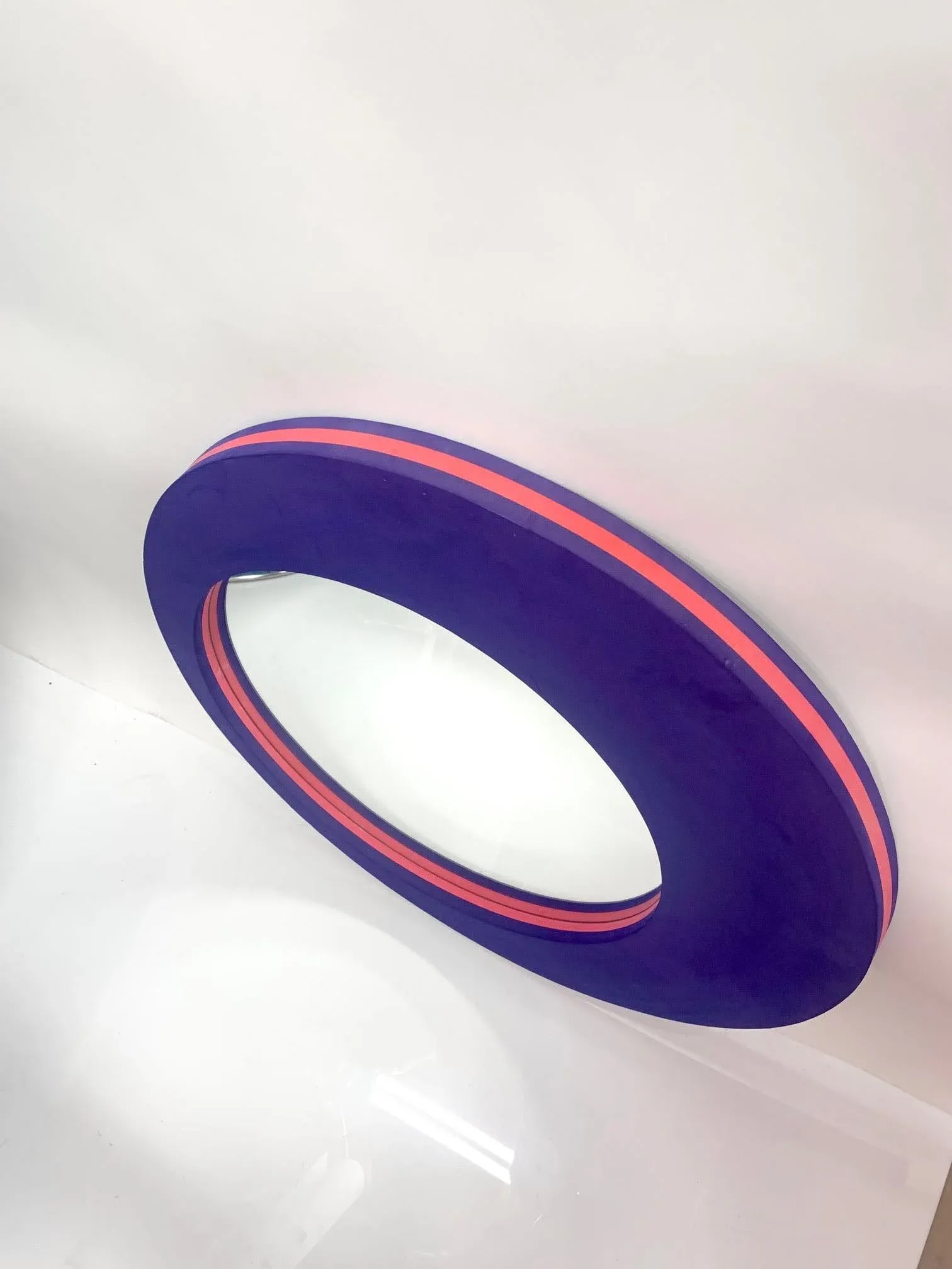 Vintage 1990s Ultraviolet Rubber Framed Mirror - 2