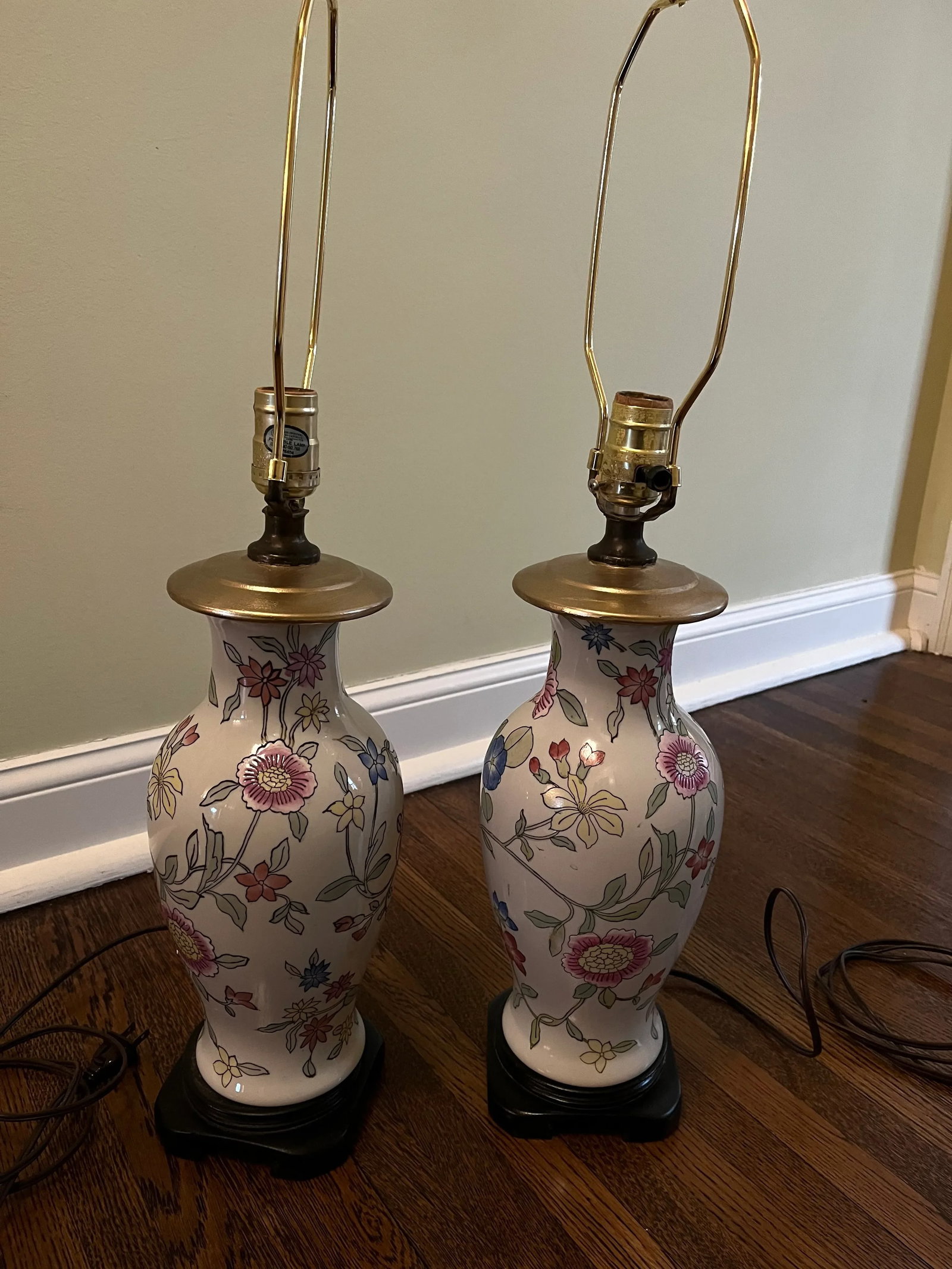 1950s Embossed Floral Table Lamps - a Pair - 2