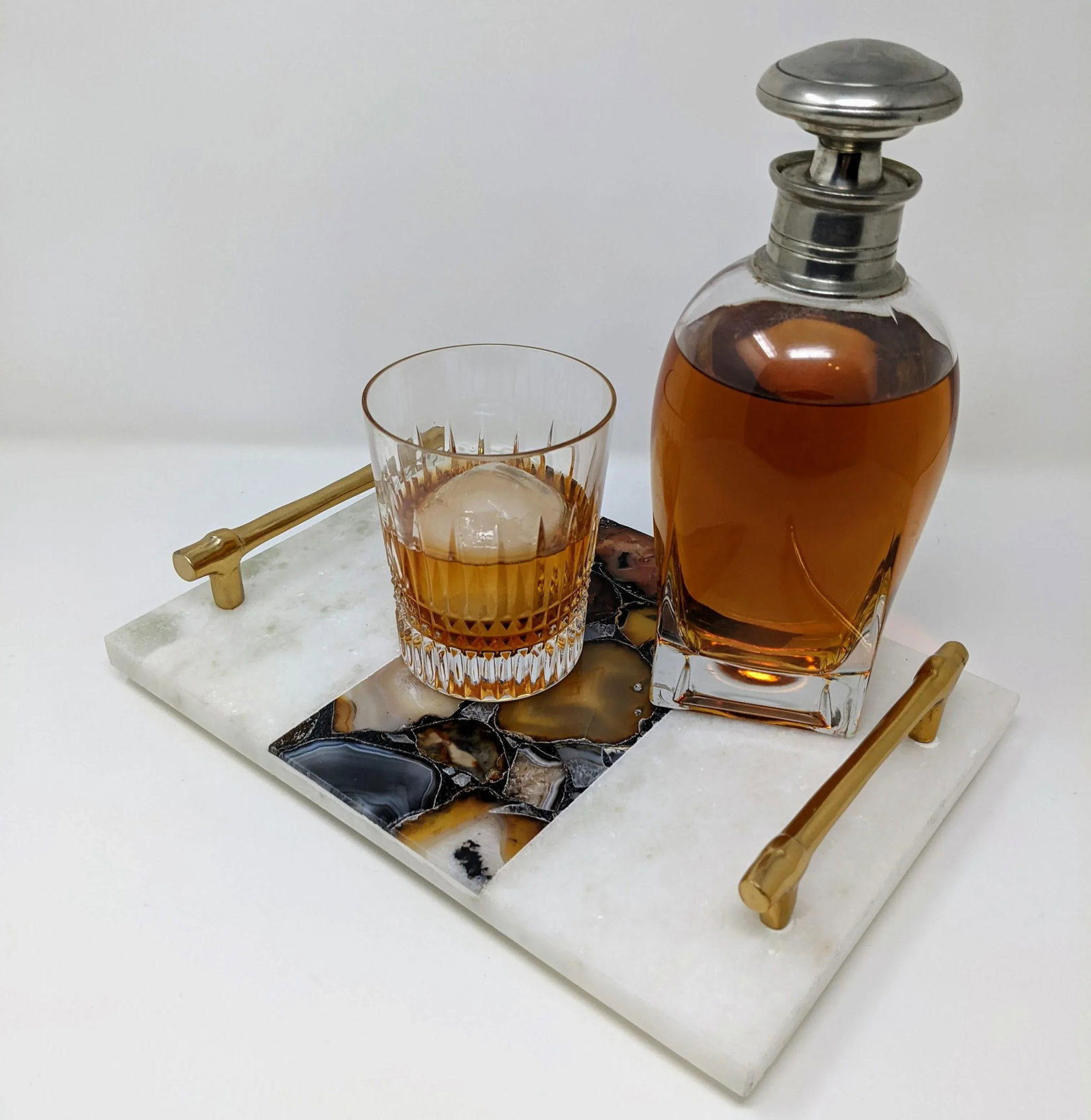 Regency Agate and Marble Bar and Vanity Tray - 10