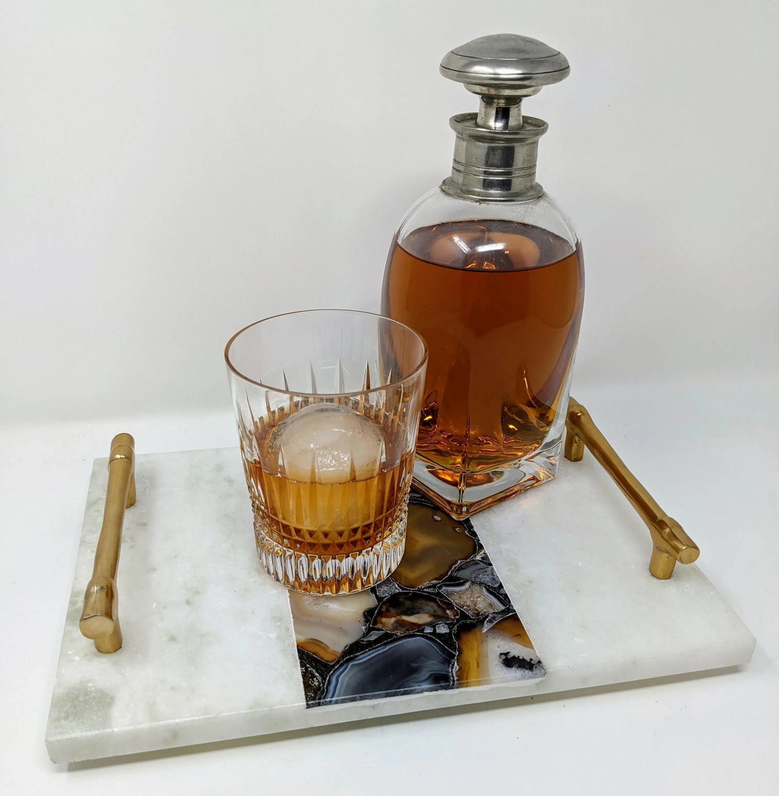 Regency Agate and Marble Bar and Vanity Tray - 11