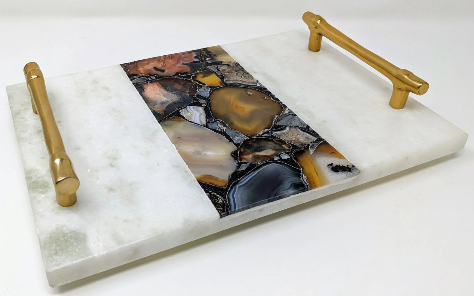 Regency Agate and Marble Bar and Vanity Tray - 13