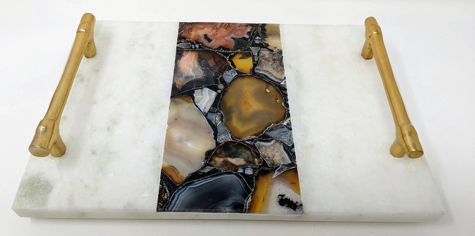 Regency Agate and Marble Bar and Vanity Tray - 4