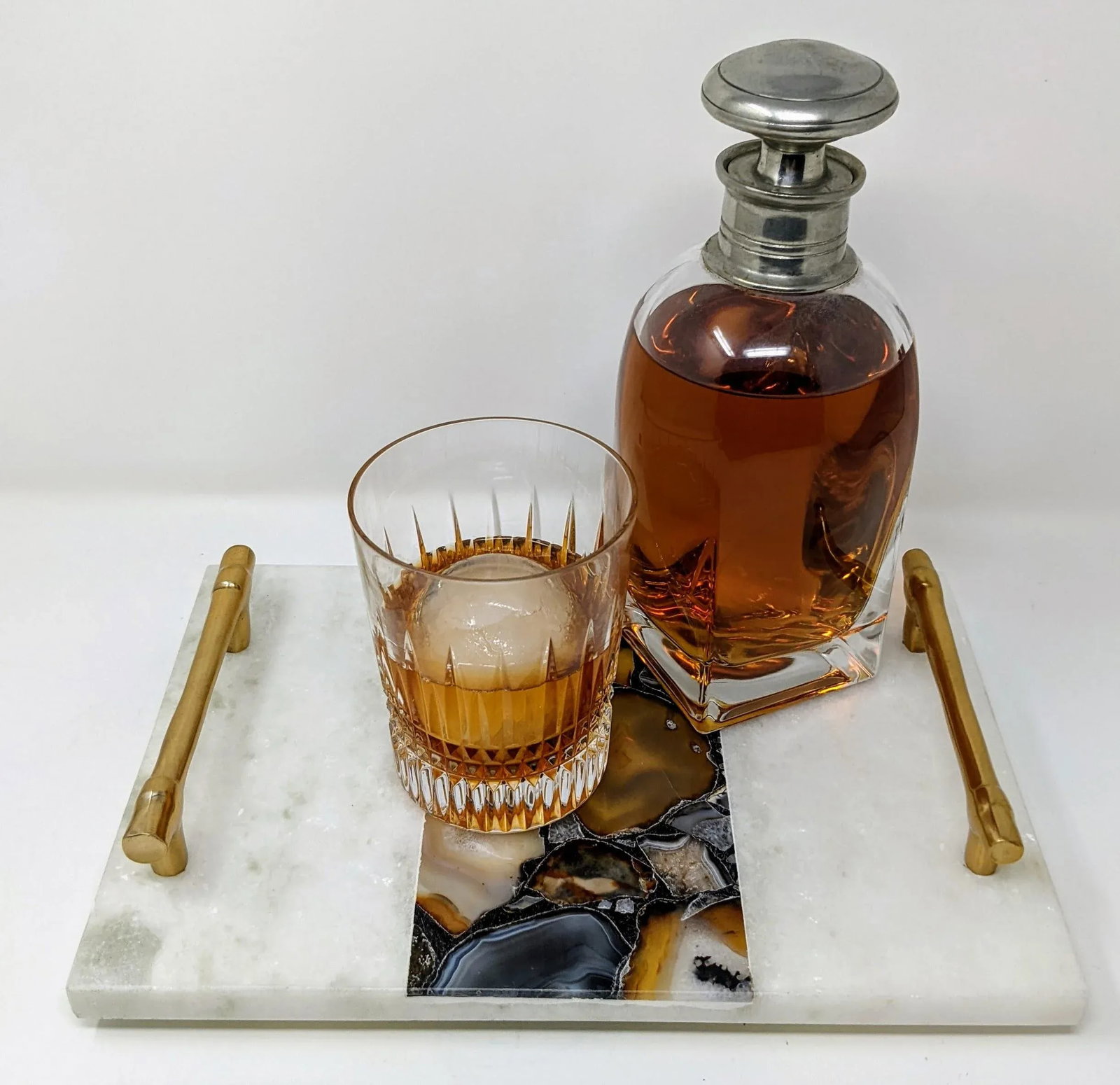 Regency Agate and Marble Bar and Vanity Tray - 5
