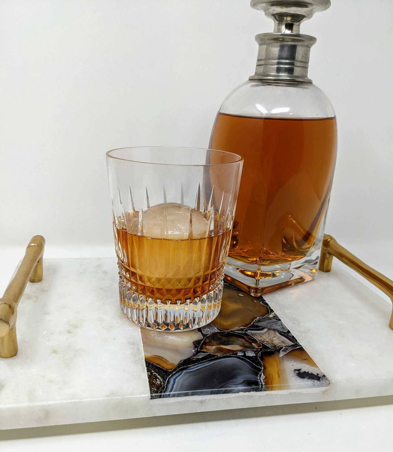 Regency Agate and Marble Bar and Vanity Tray - 6