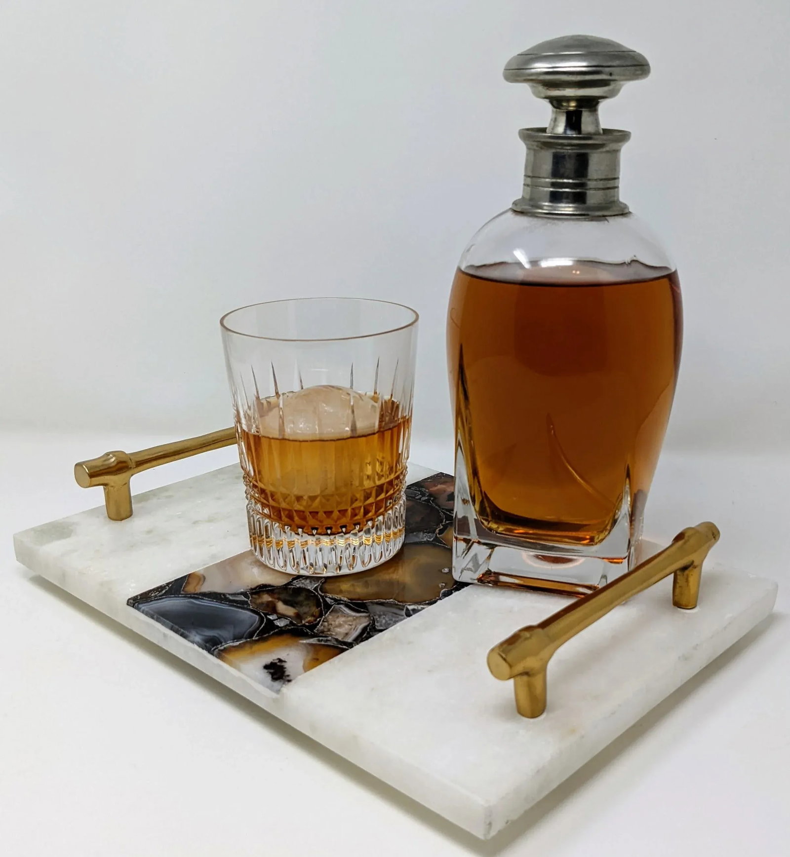Regency Agate and Marble Bar and Vanity Tray - 7
