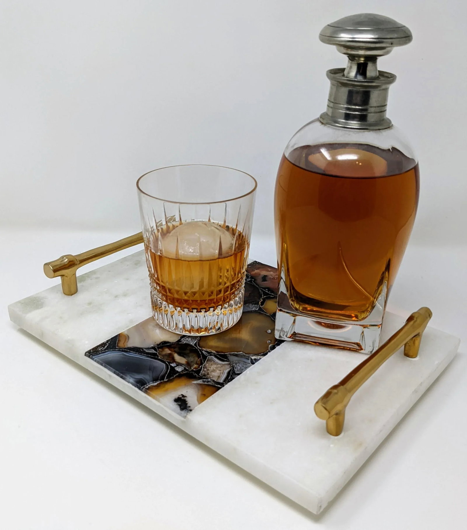 Regency Agate and Marble Bar and Vanity Tray - 9
