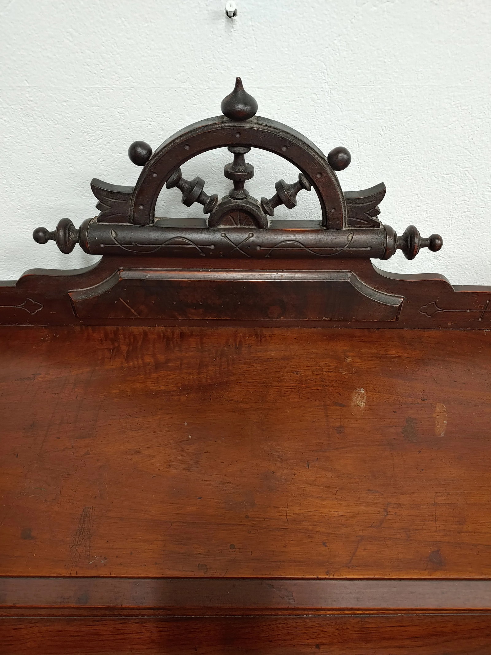 Antique 19th Century Mahogany Renaissance Revival Banker's Cylinder Secretary Desk - 7