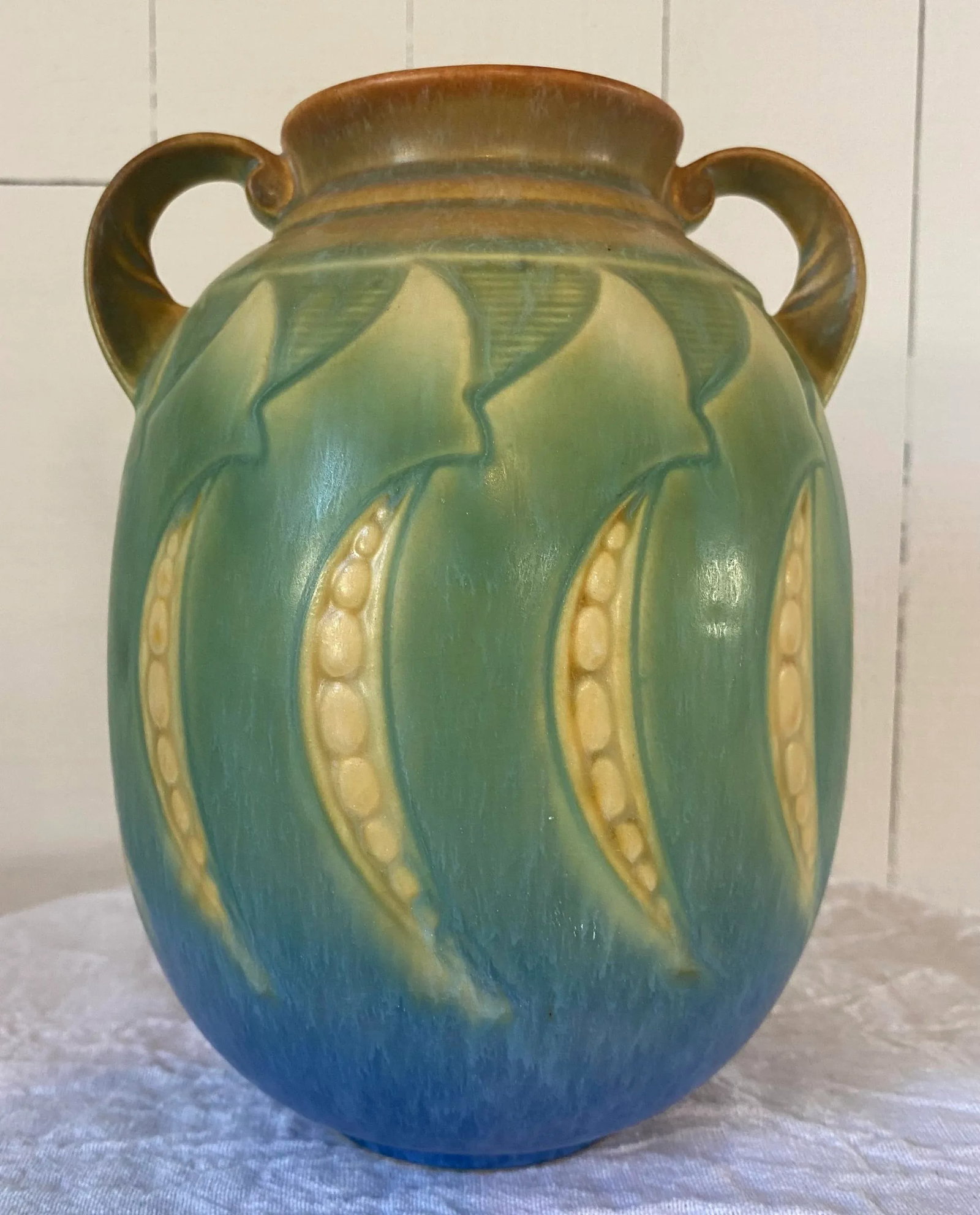 Roseville Pottery Falline 647-7 Blue Vase - 13