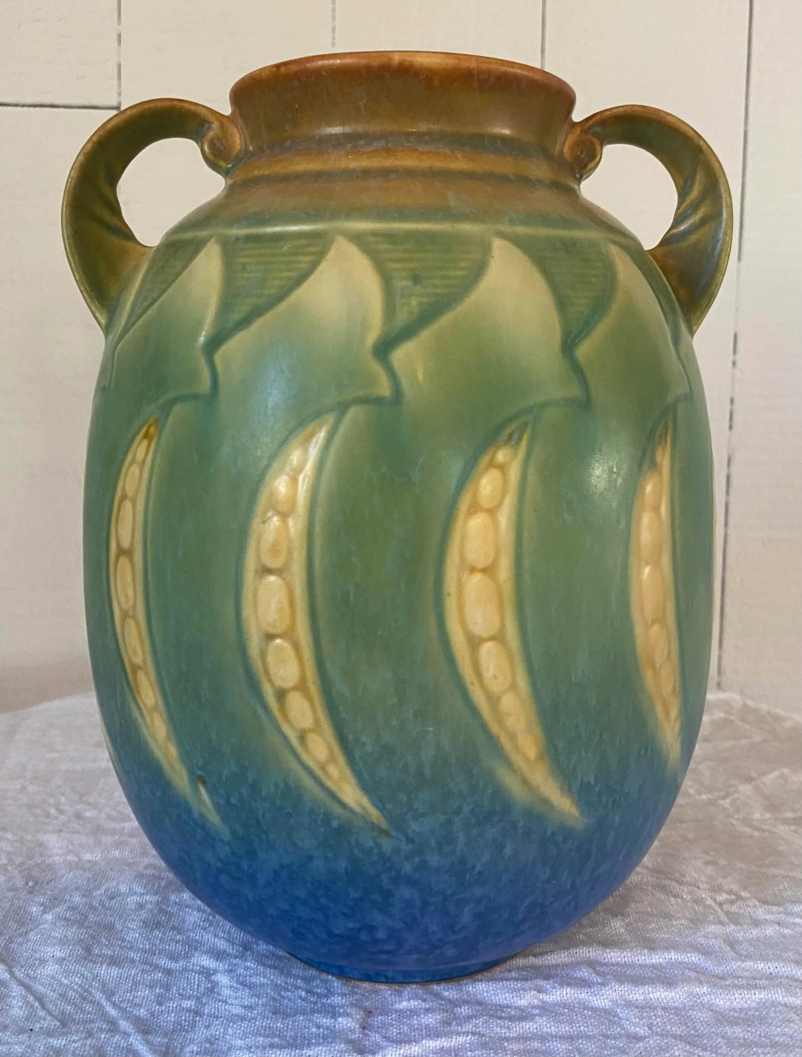 Roseville Pottery Falline 647-7 Blue Vase - 2