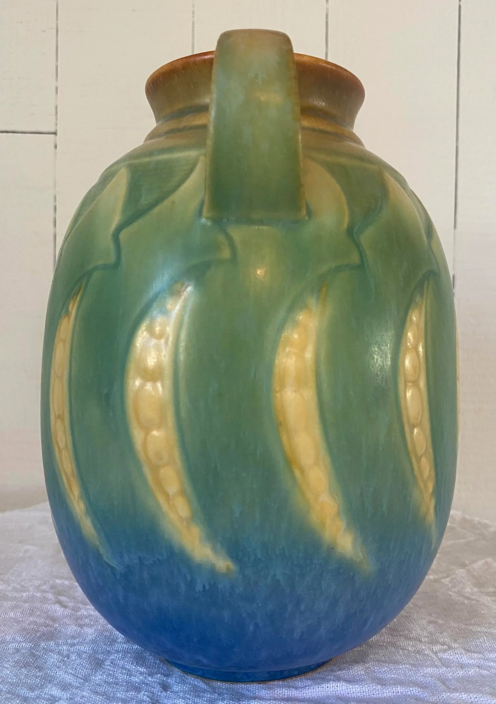 Roseville Pottery Falline 647-7 Blue Vase - 4