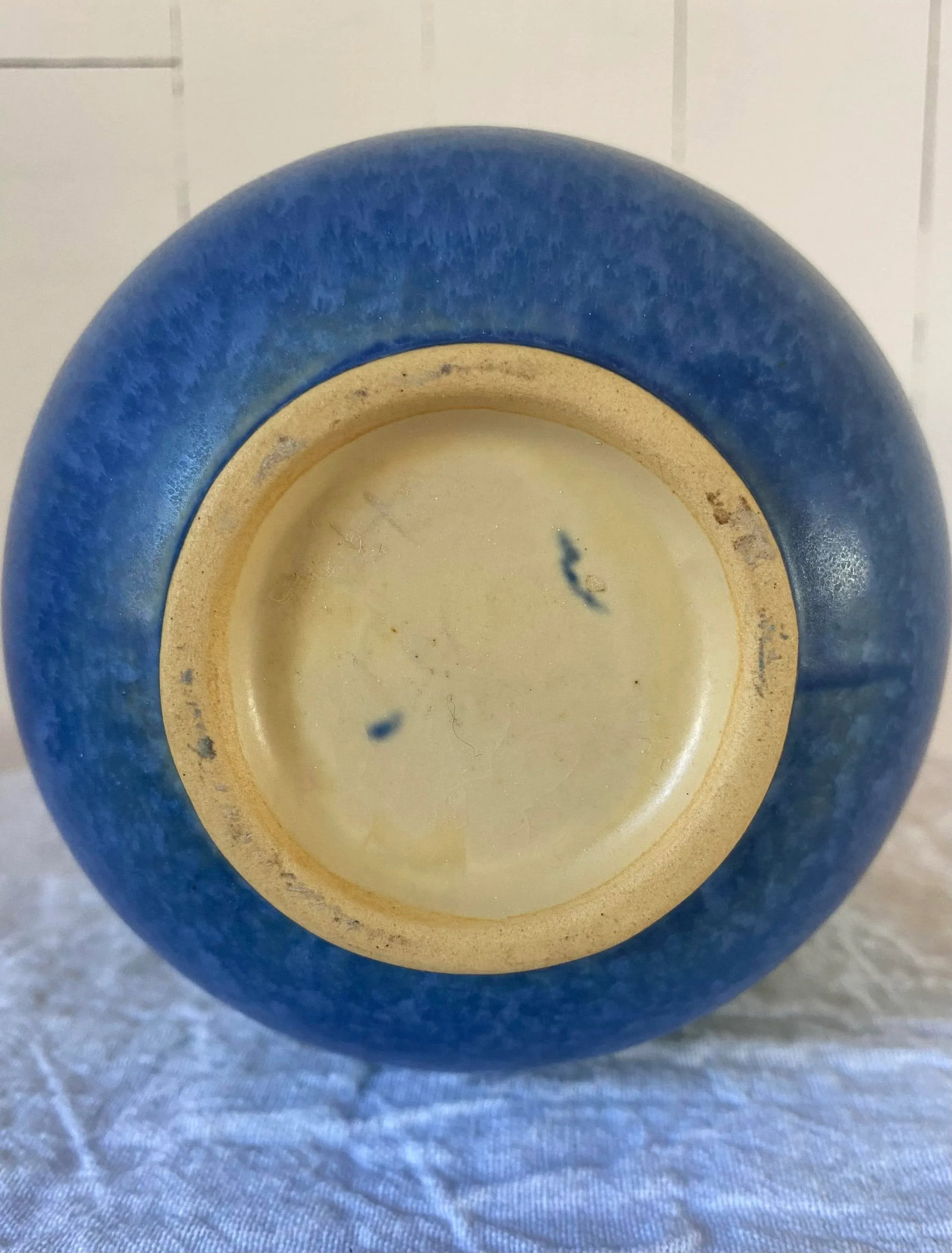 Roseville Pottery Falline 647-7 Blue Vase - 6