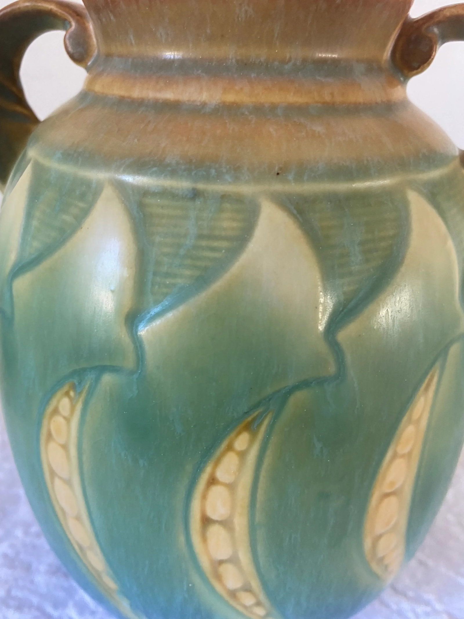 Roseville Pottery Falline 647-7 Blue Vase - 8