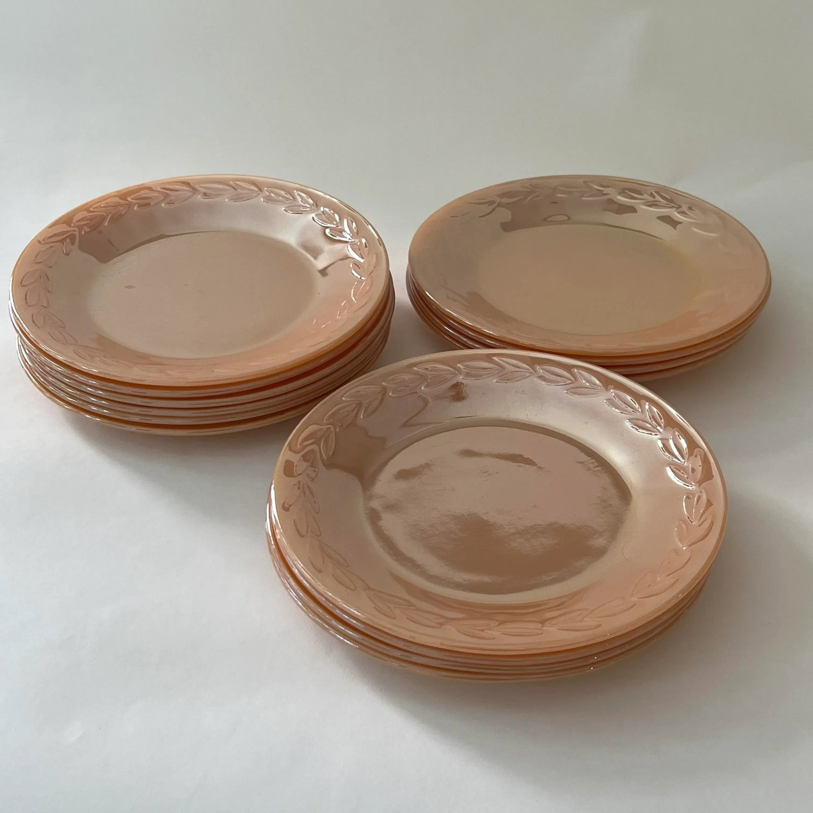 Mid-Century Iridescent Fire King "Peach Lustre" Dinnerware Set- 45 Pieces - 3
