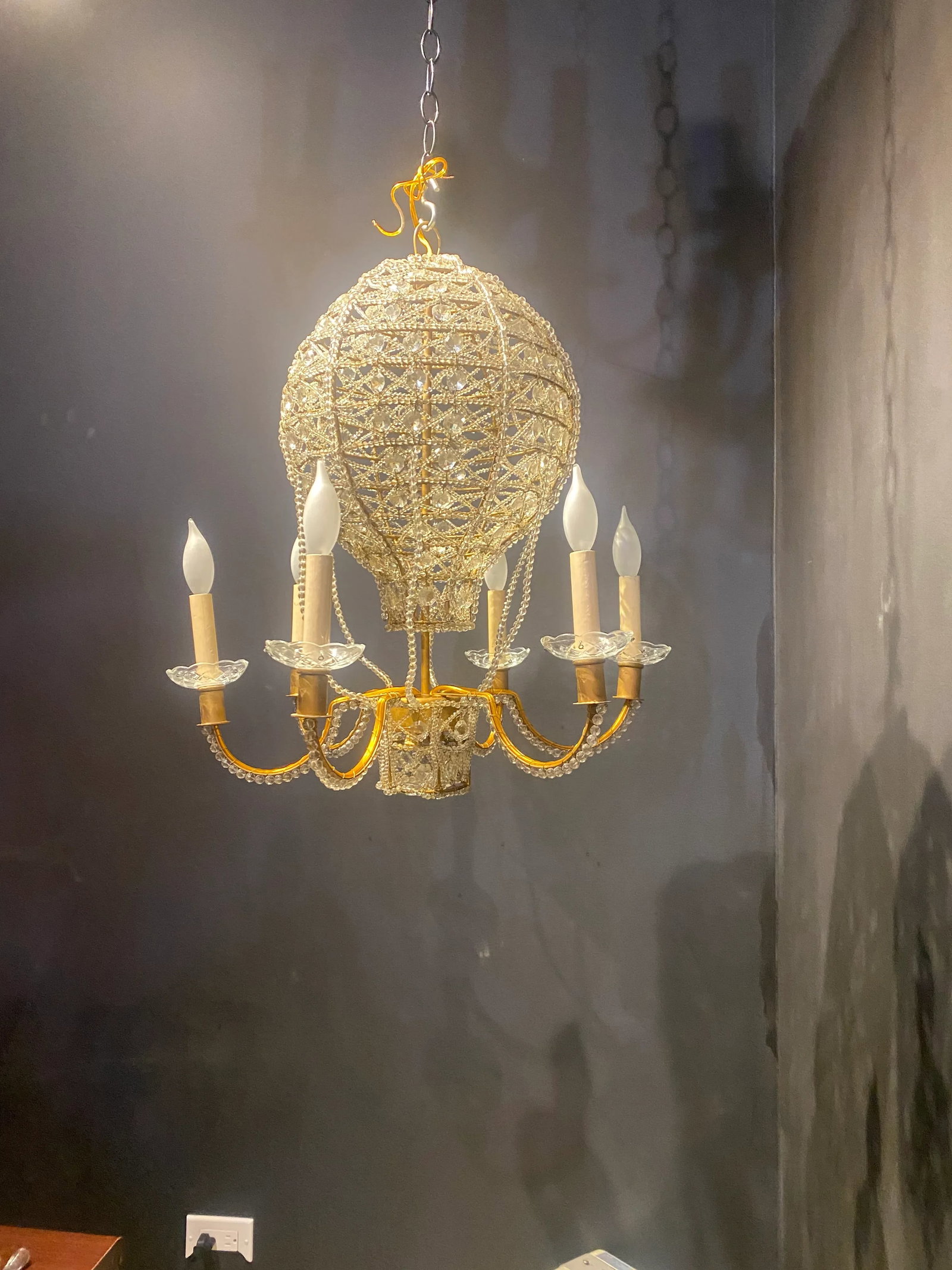 1930's French Beaded Crystals Chandelier - 3
