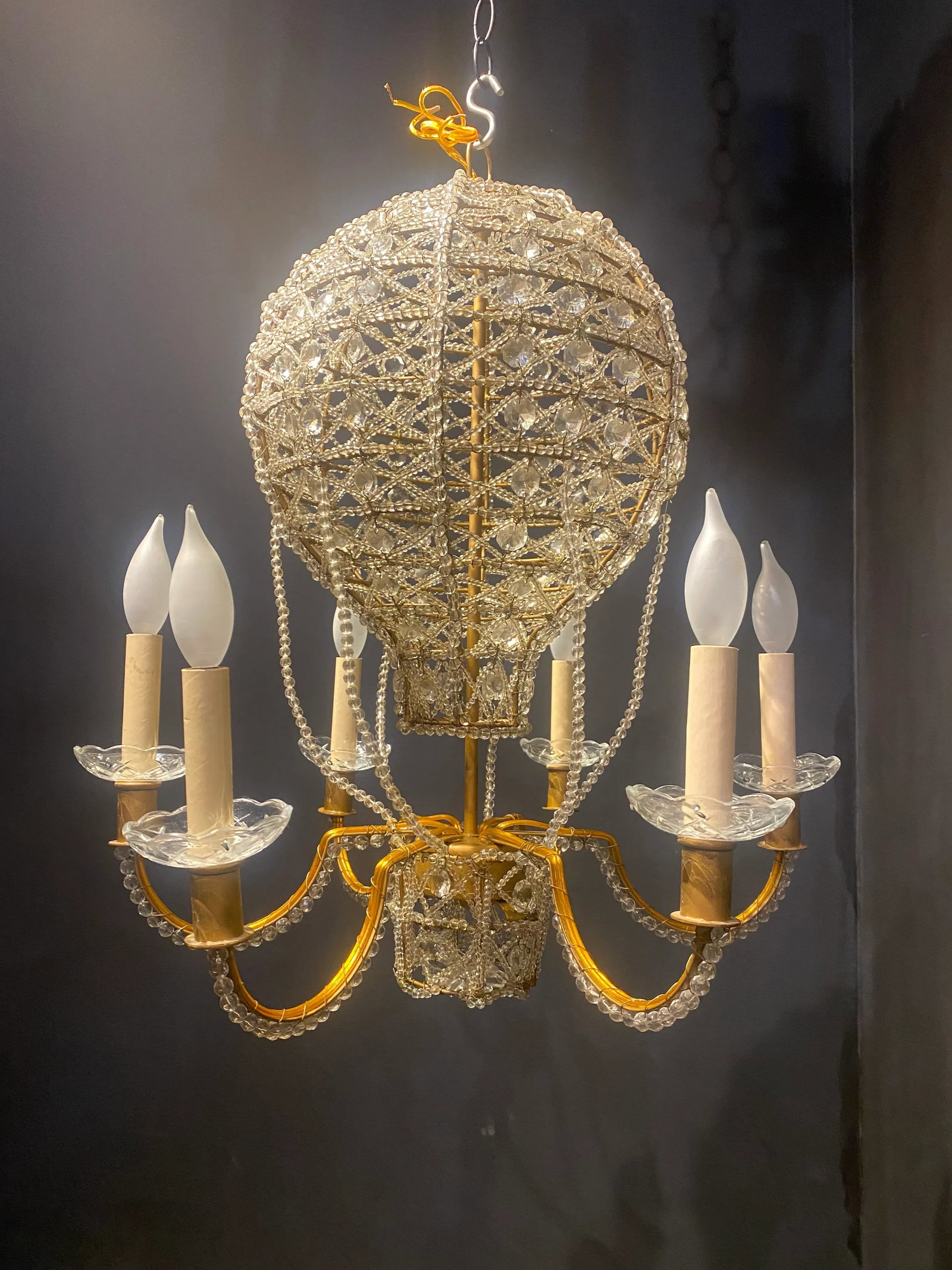 1930's French Beaded Crystals Chandelier - 4