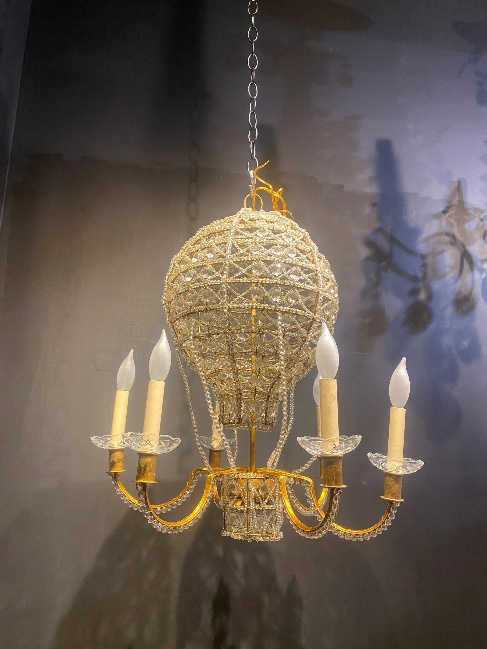 1930's French Beaded Crystals Chandelier - 5