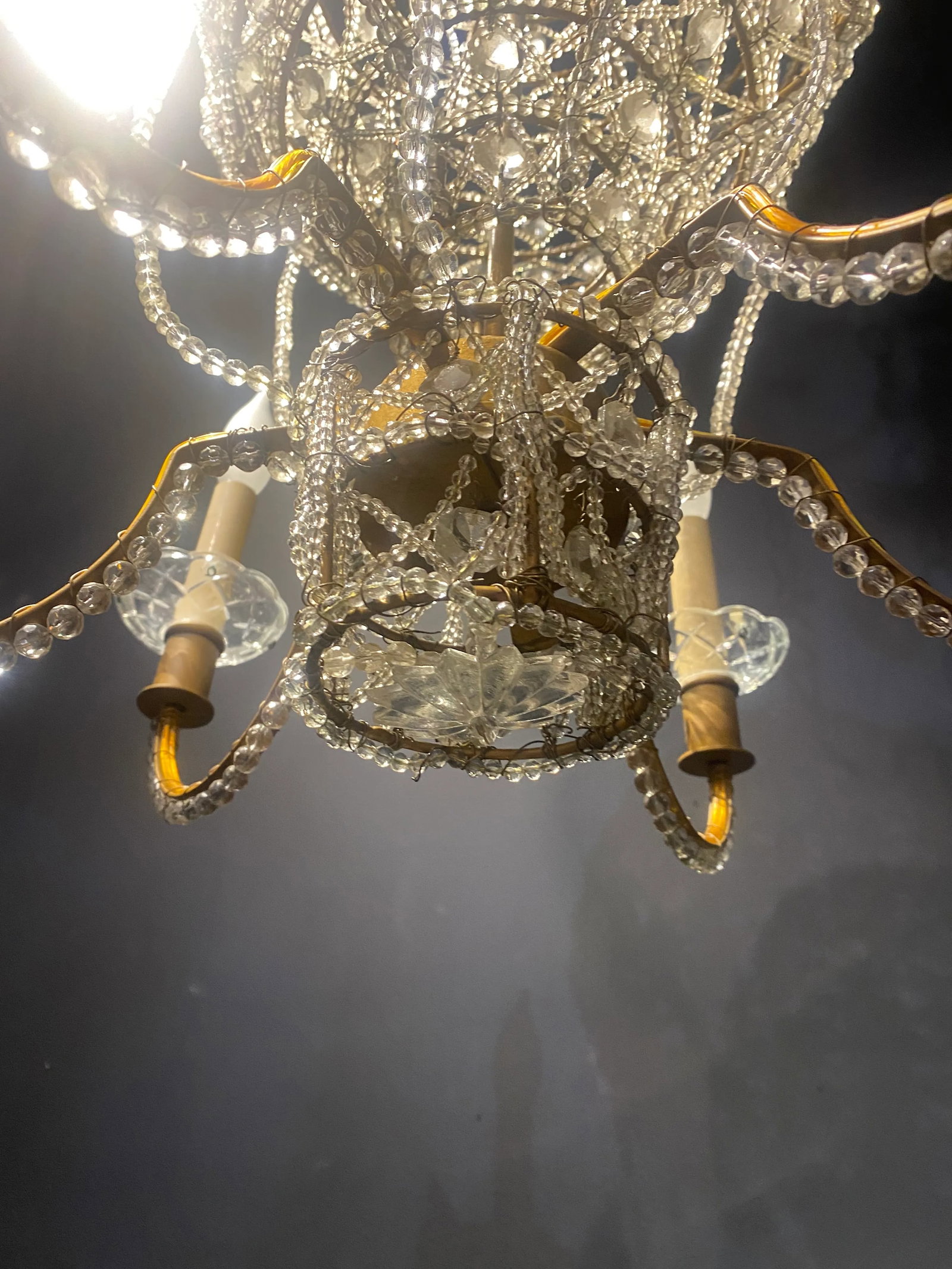 1930's French Beaded Crystals Chandelier - 6
