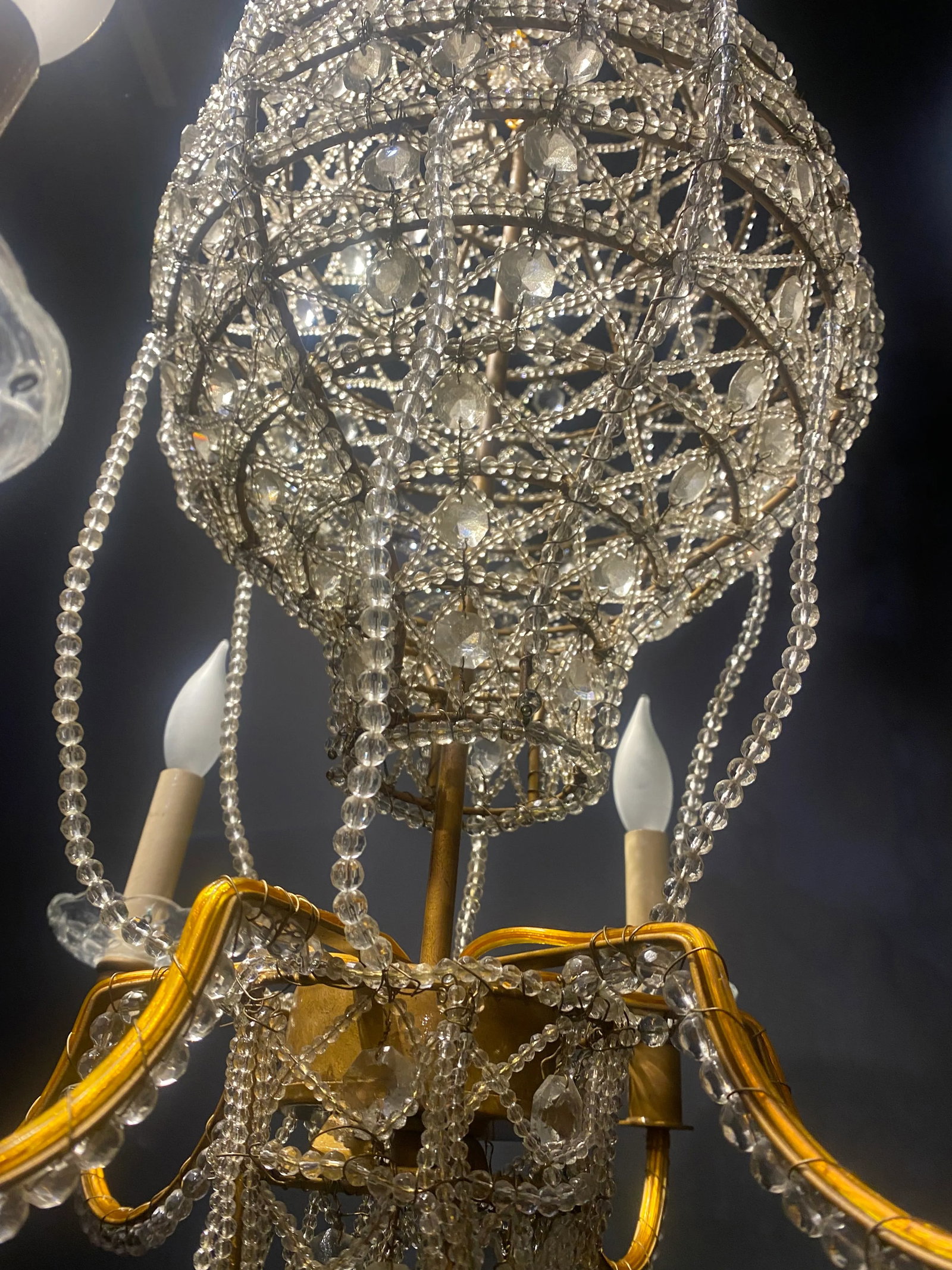 1930's French Beaded Crystals Chandelier - 7