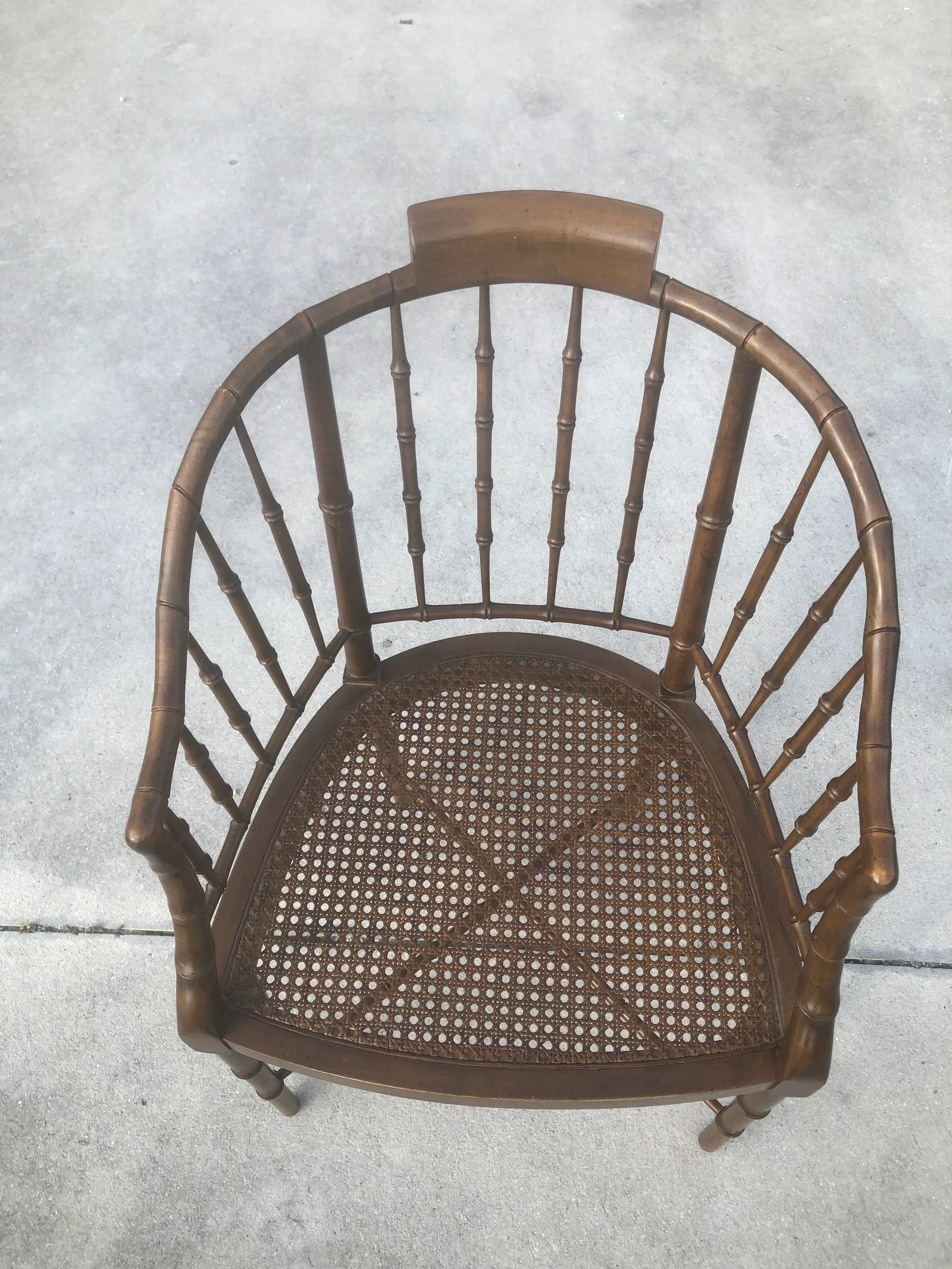 Vintage Mid-Century Baker Furniture Faux Bamboo and Cane Side Chair - 2