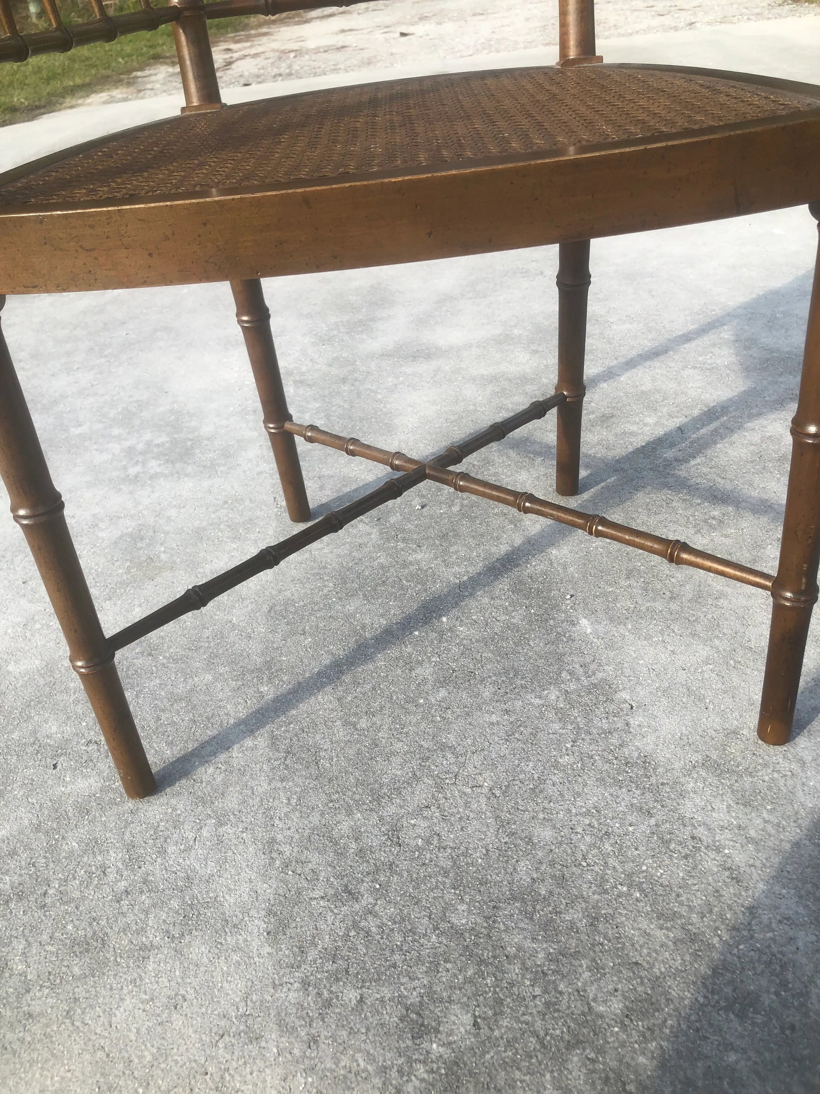 Vintage Mid-Century Baker Furniture Faux Bamboo and Cane Side Chair - 5