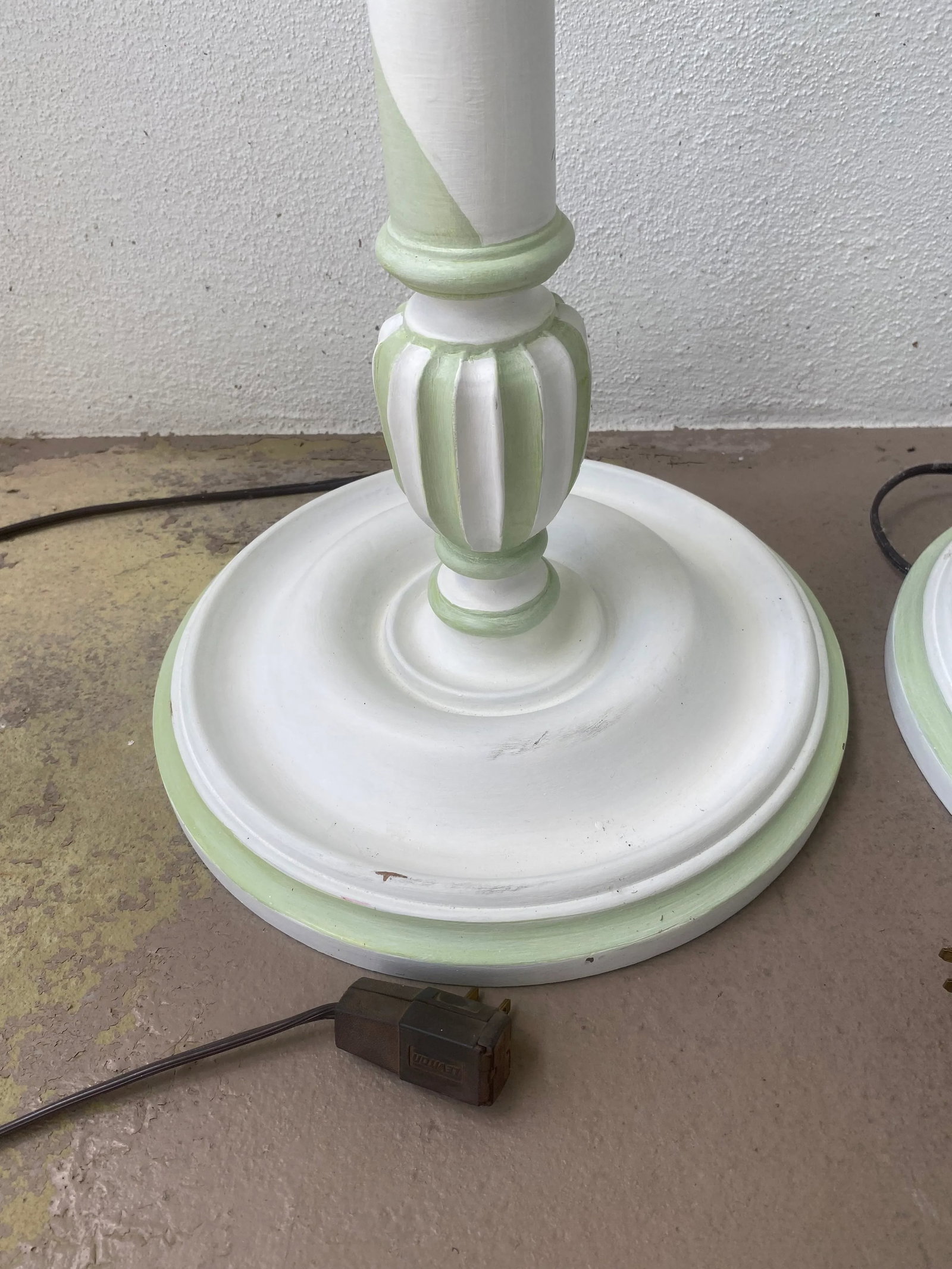 Visual Comfort & Co. Coastal Boho Sussex Floor Lamps Painted White and Pale Green - Set of 2 - 4