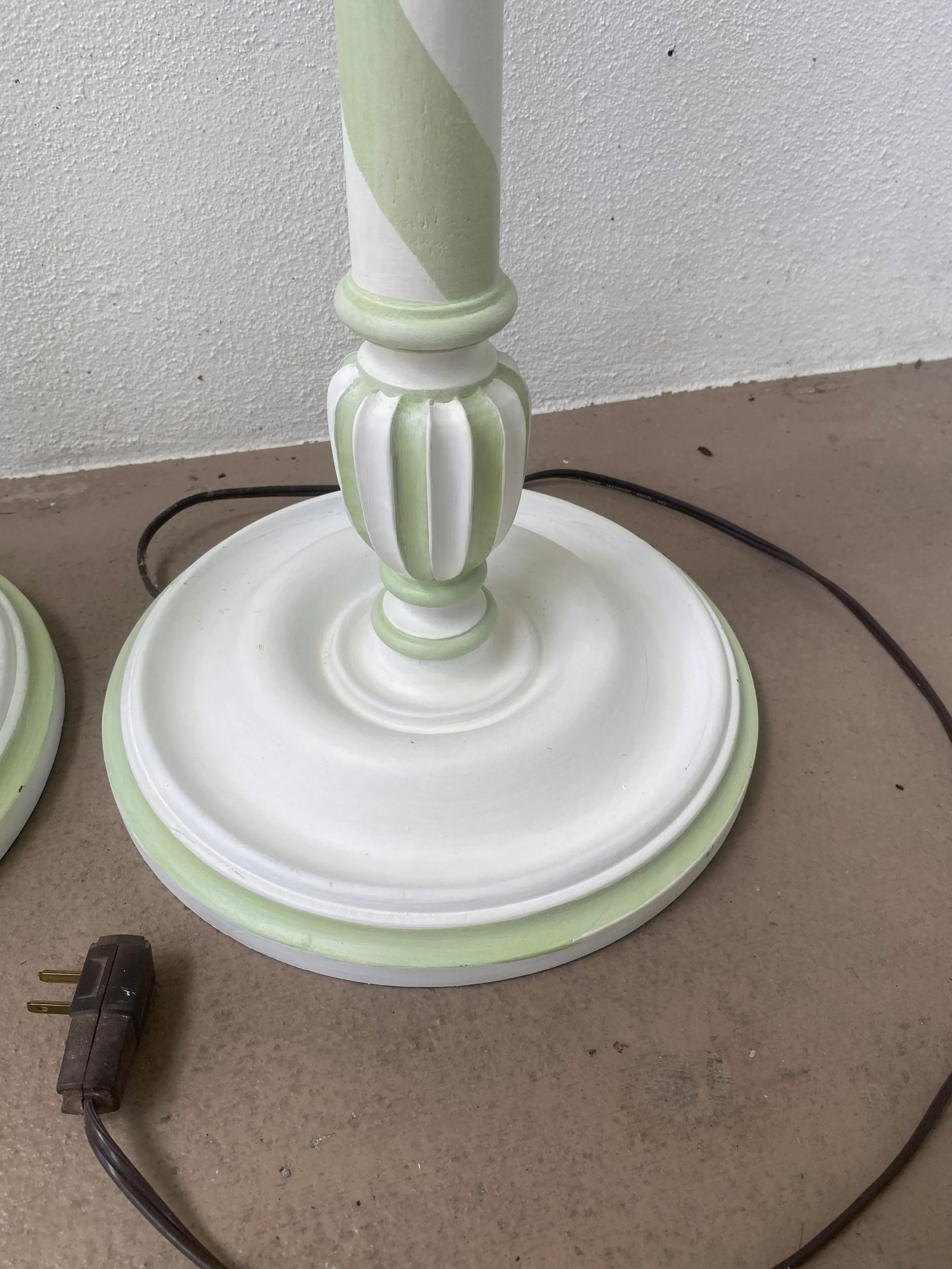 Visual Comfort & Co. Coastal Boho Sussex Floor Lamps Painted White and Pale Green - Set of 2 - 5