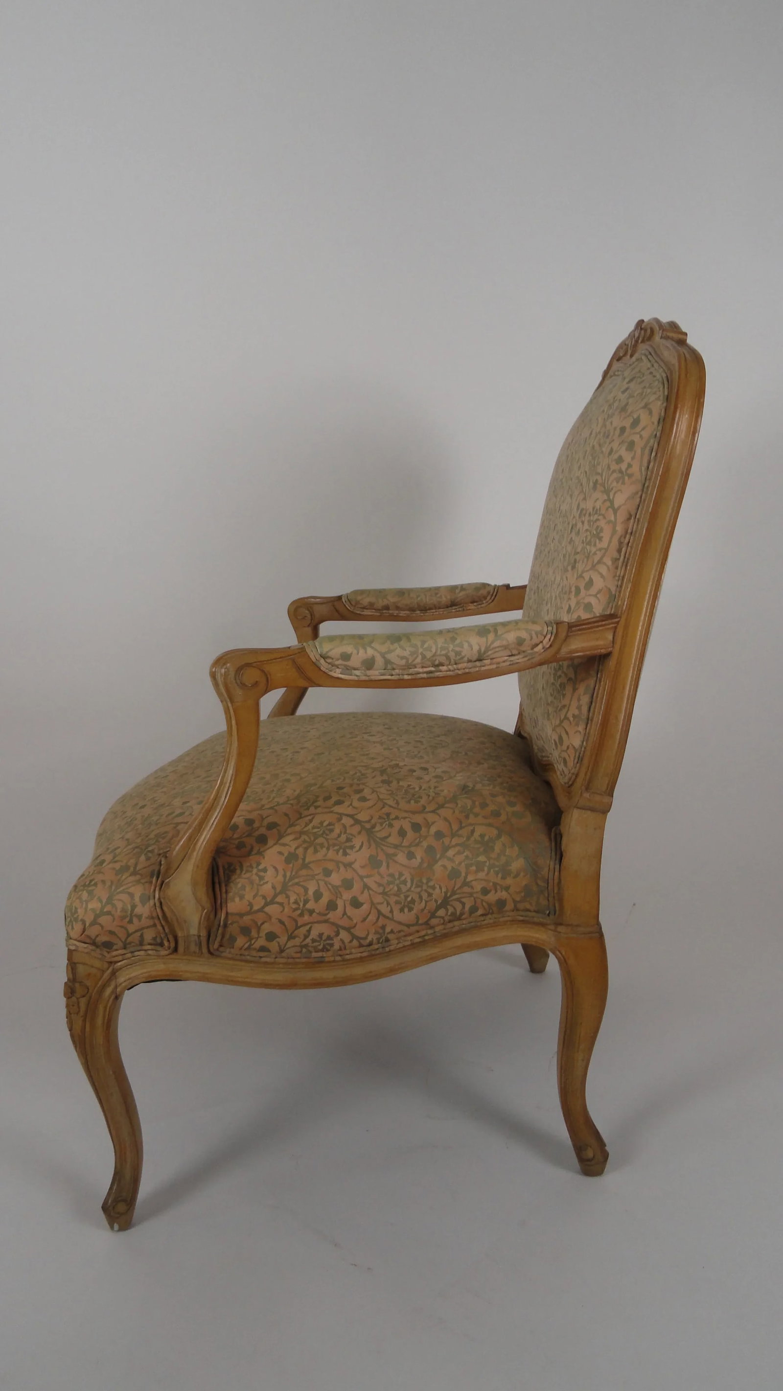 Vintage Mid Century Louis XV Style Beechwood Carved Fauteuils - a Pair - 4