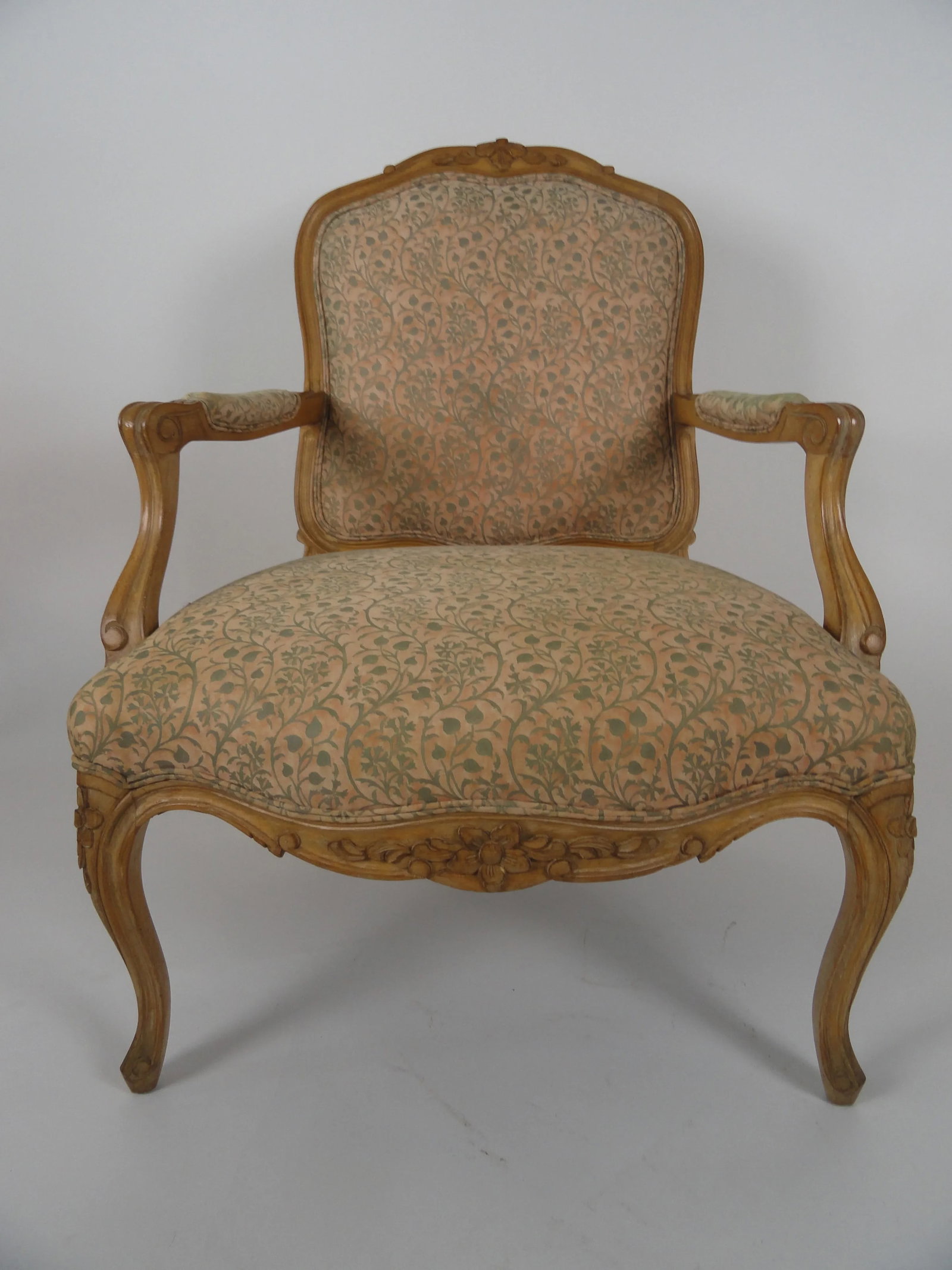 Vintage Mid Century Louis XV Style Beechwood Carved Fauteuils - a Pair - 6