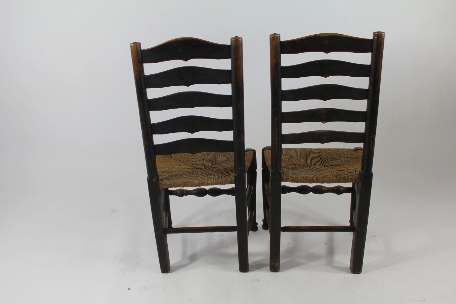 English Period Ladder Back Side Chairs- A Pair - 4