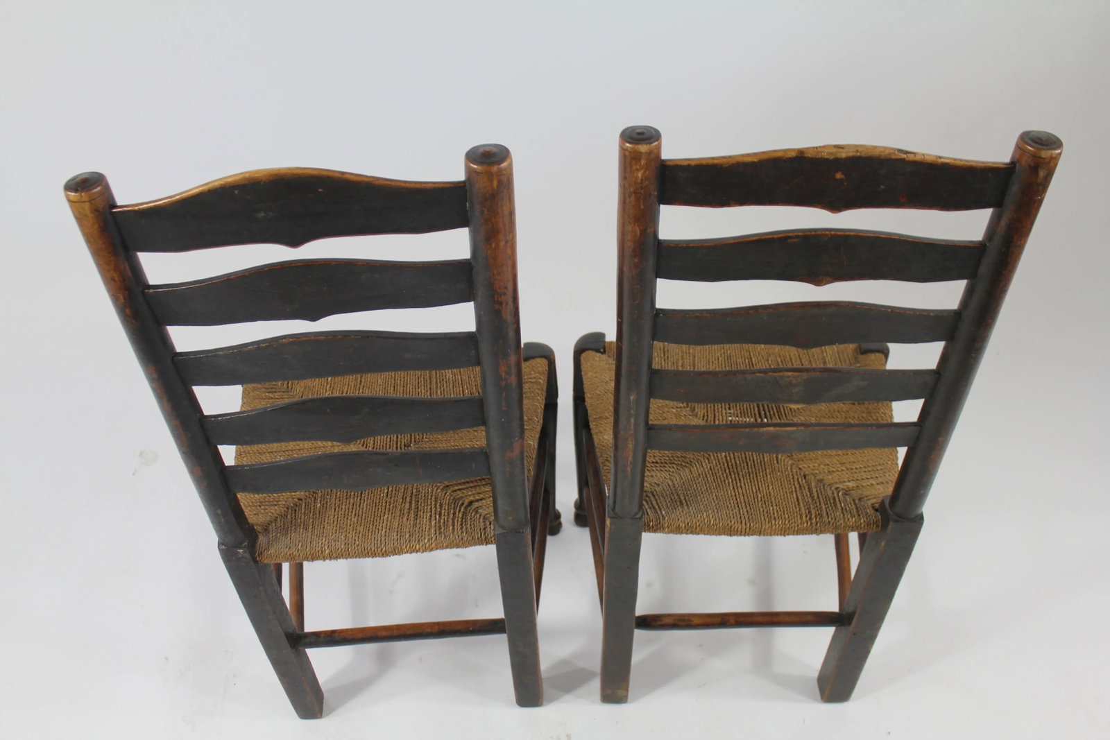 English Period Ladder Back Side Chairs- A Pair - 6