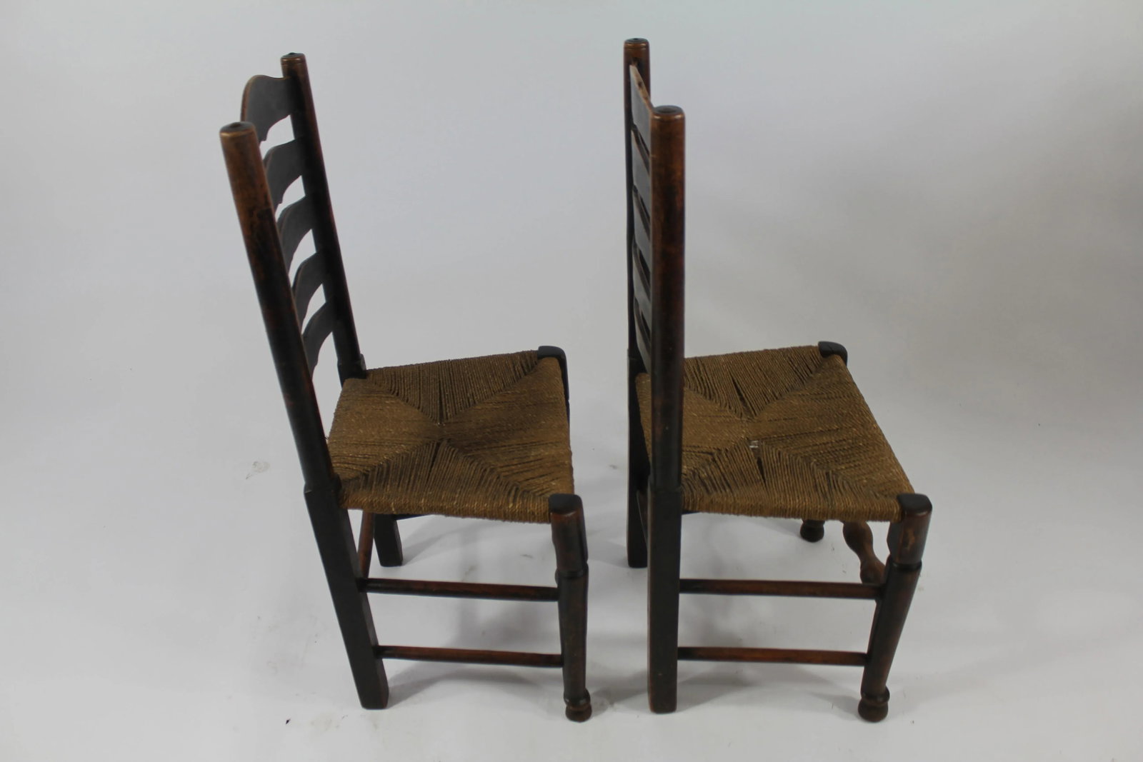 English Period Ladder Back Side Chairs- A Pair - 7