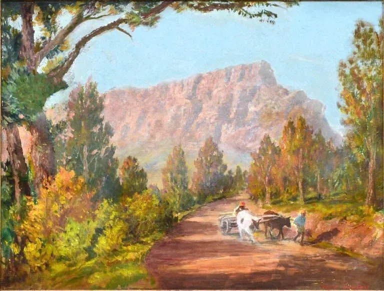 Mid 20th Century South African Mountain Landscape Oil Painting, Framed - 2