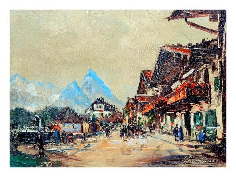 Village in the Swiss Alps by Otto Hamel - 2