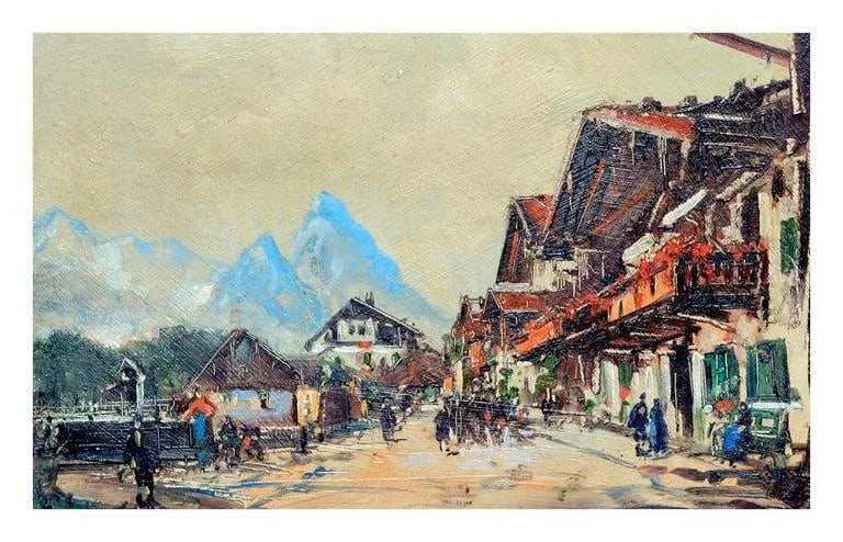 Village in the Swiss Alps by Otto Hamel - 3