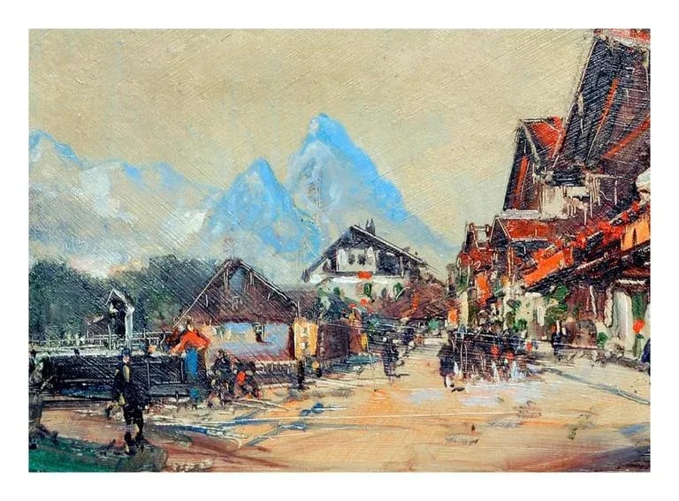Village in the Swiss Alps by Otto Hamel - 4