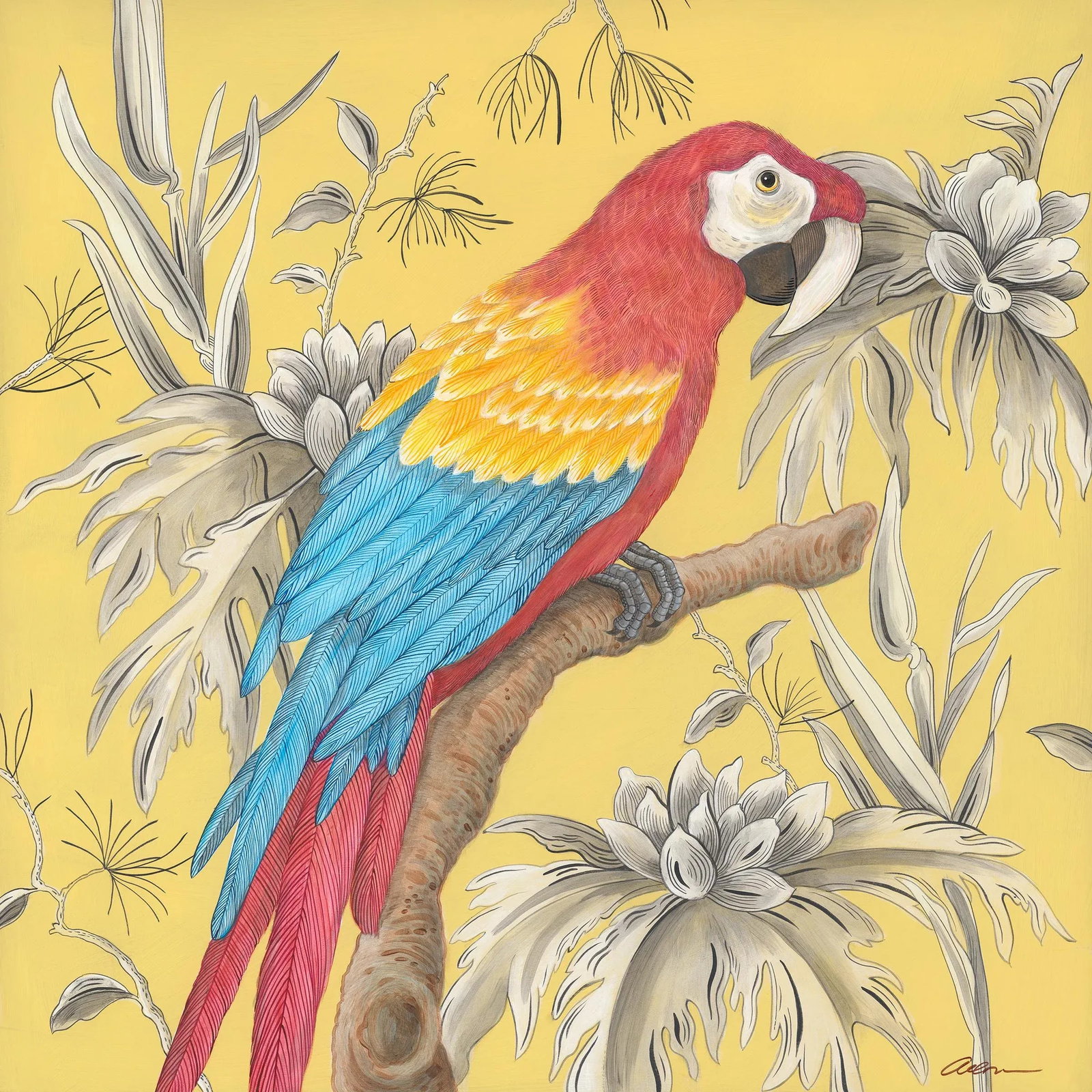 "Macaw of the Wild" Scarlet Macaw Parrot Painting (1 of 4)