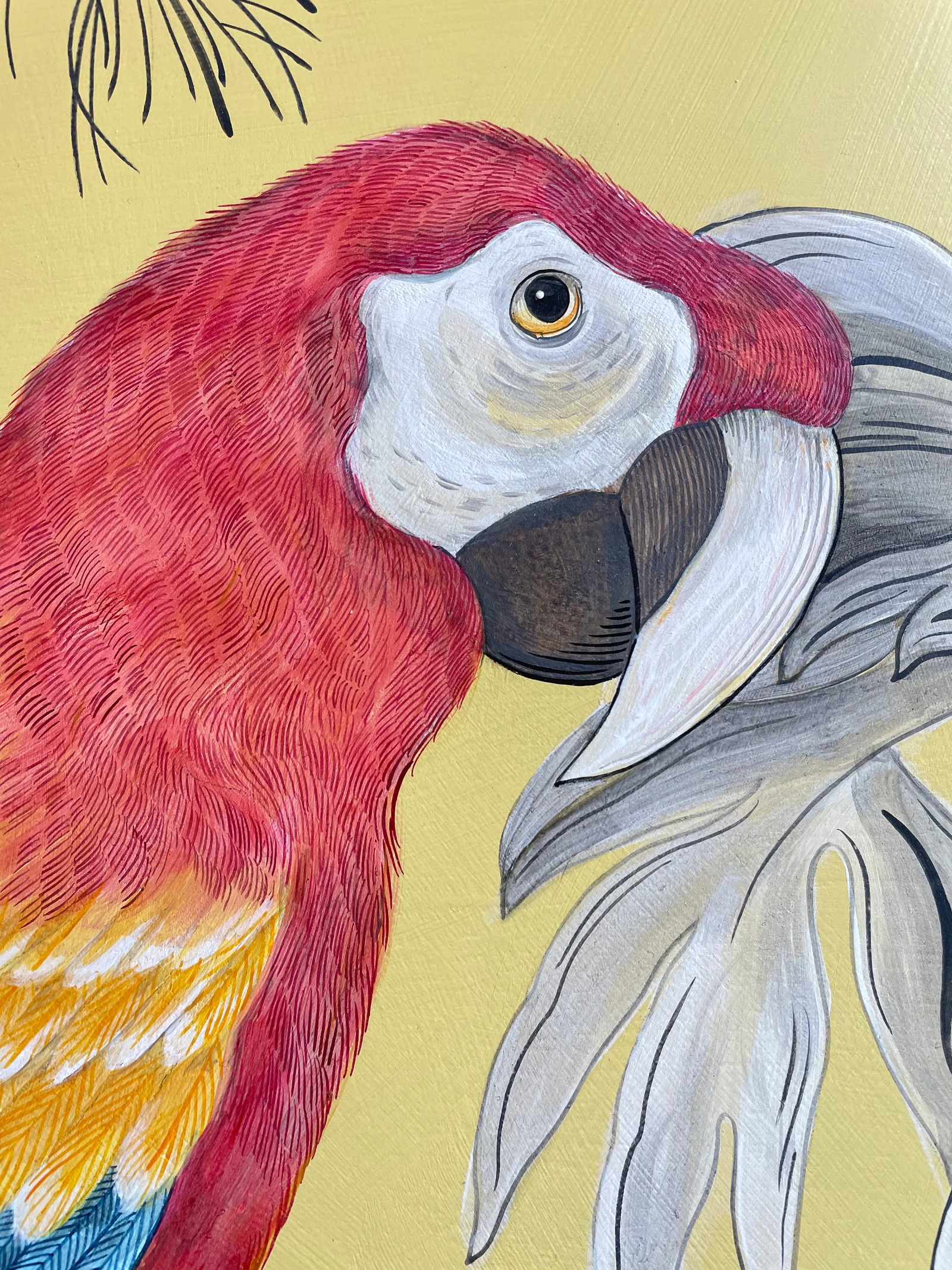 "Macaw of the Wild" Scarlet Macaw Parrot Painting - 2