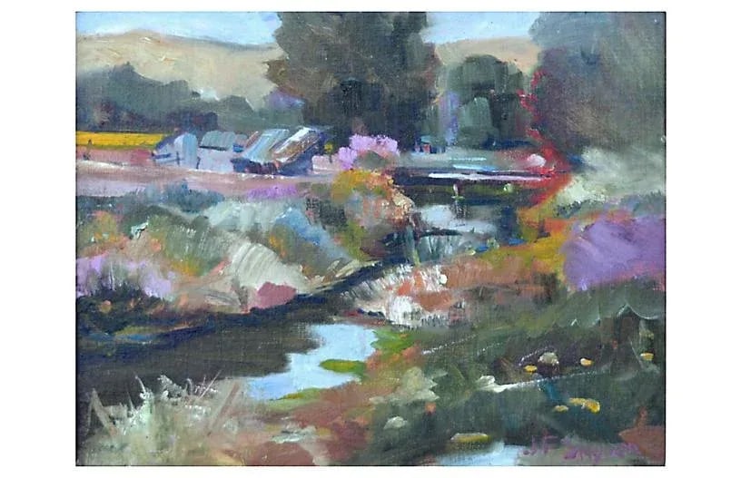 Monterey Bay Creek Oil Painting by j.f. Synder - 2