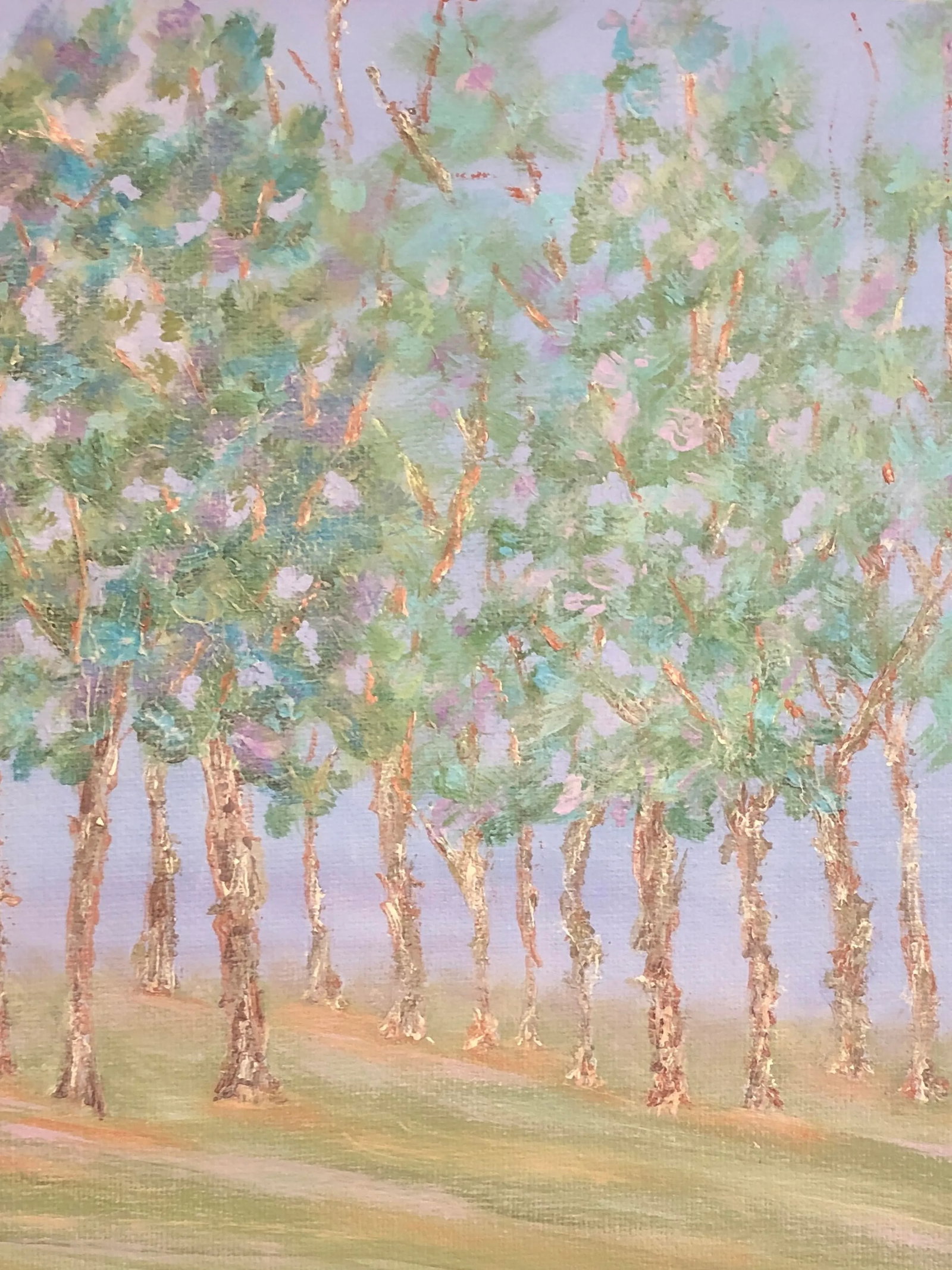 "Twilight Trees" Contemporary Impressionist Style Landscape Painting by Deb Bossert - 2