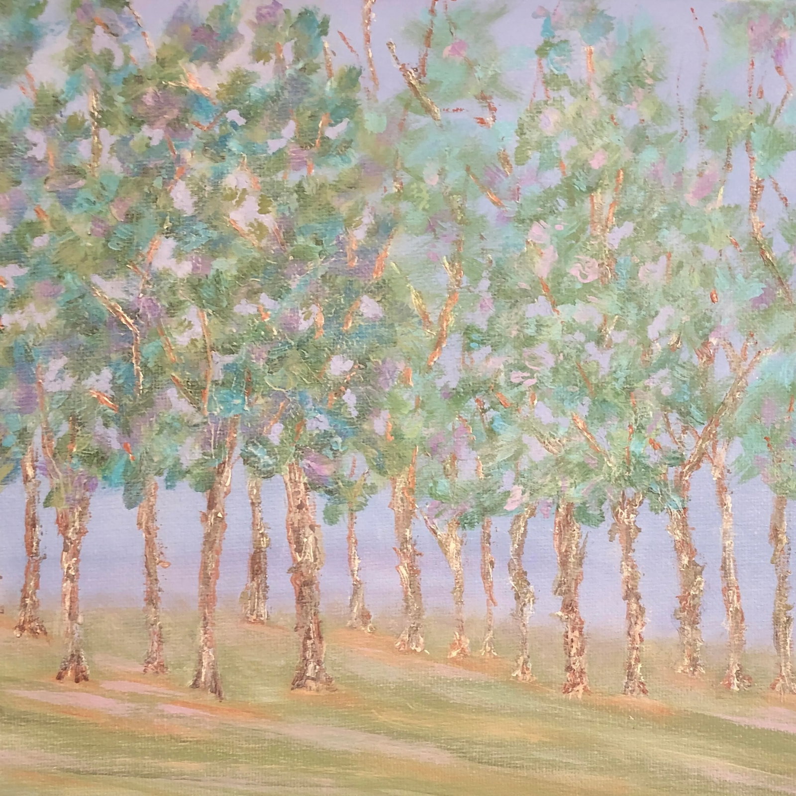 "Twilight Trees" Contemporary Impressionist Style Landscape Painting by Deb Bossert - 3