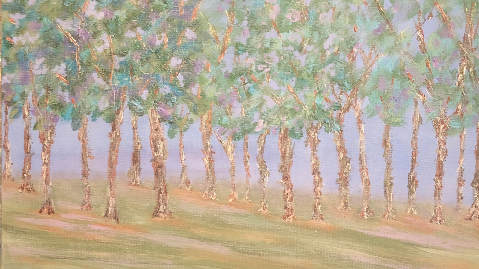"Twilight Trees" Contemporary Impressionist Style Landscape Painting by Deb Bossert - 4