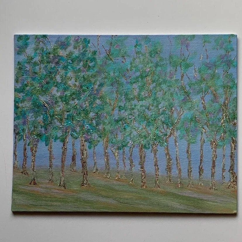 "Twilight Trees" Contemporary Impressionist Style Landscape Painting by Deb Bossert - 5
