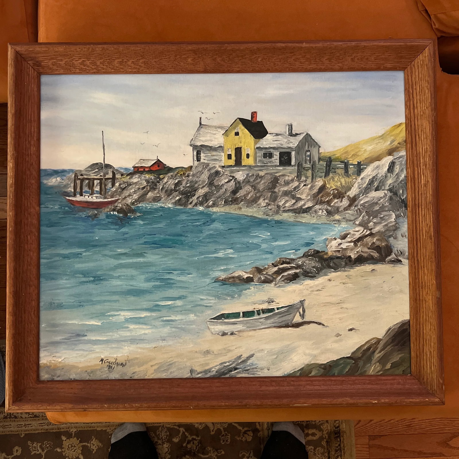 1960s Modern American Seascape Oil Painting, Framed - 11