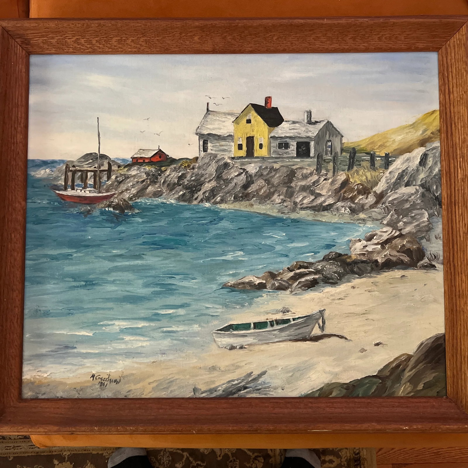 1960s Modern American Seascape Oil Painting, Framed - 2