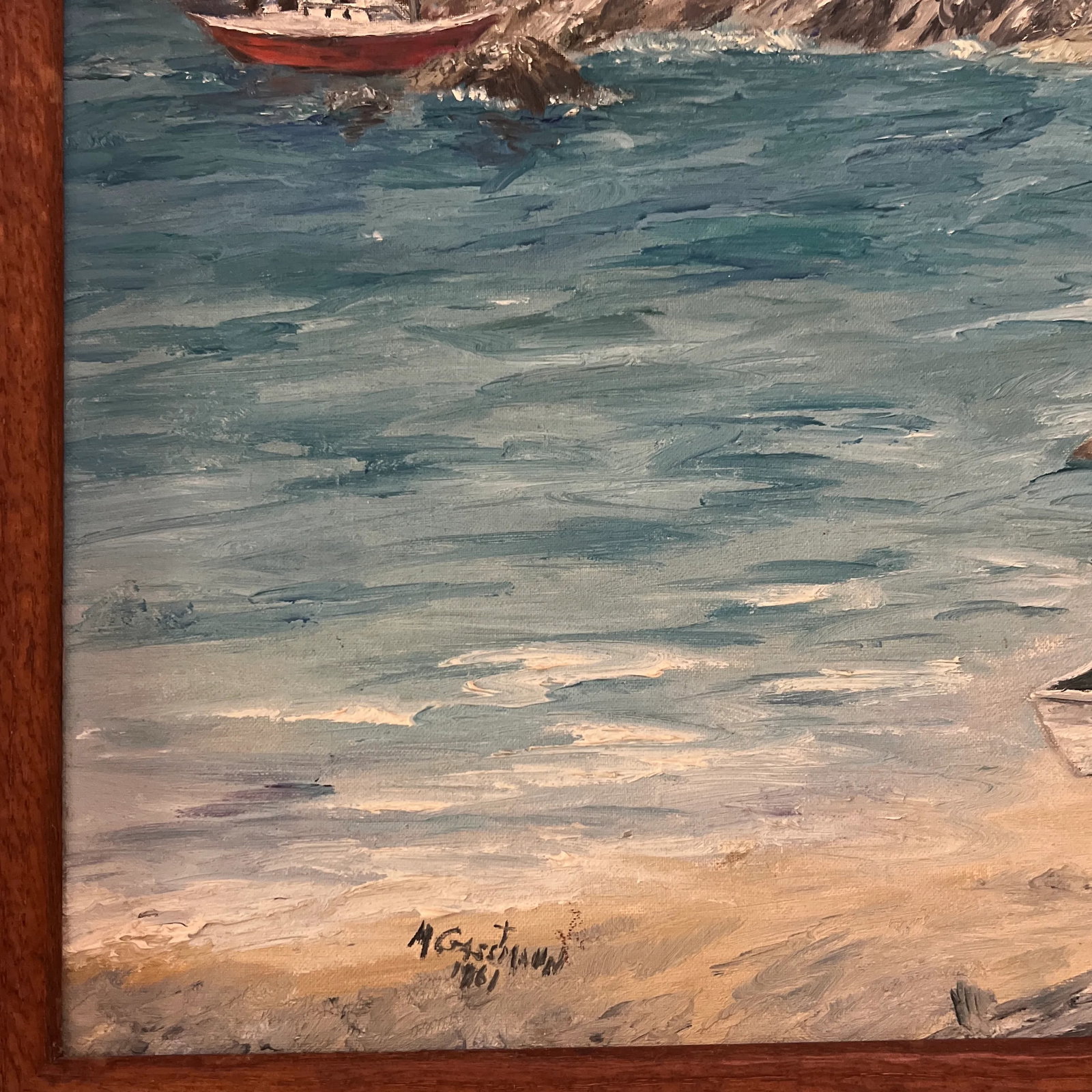 1960s Modern American Seascape Oil Painting, Framed - 3