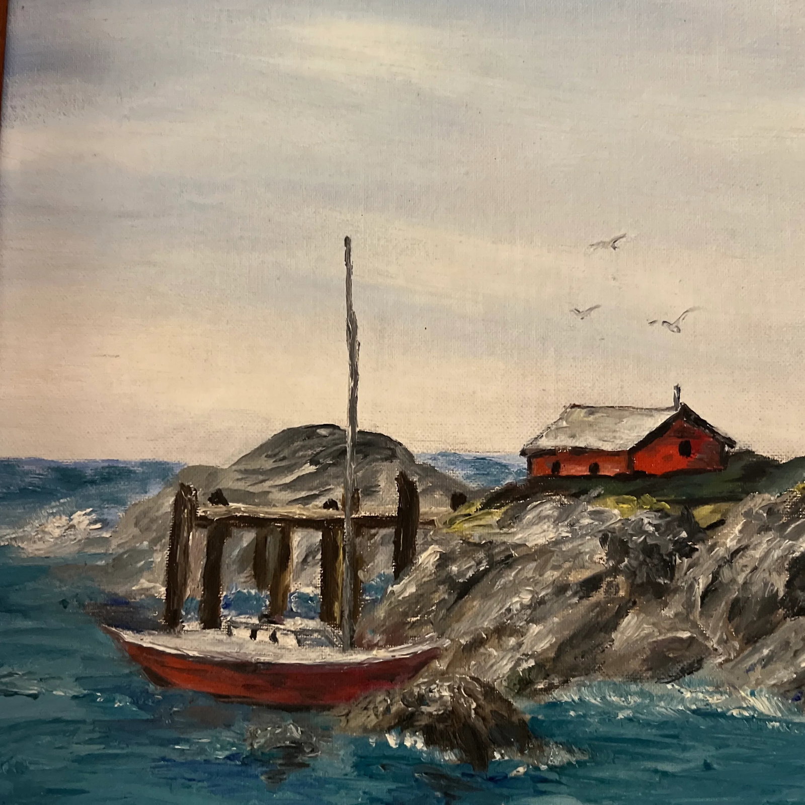 1960s Modern American Seascape Oil Painting, Framed - 9