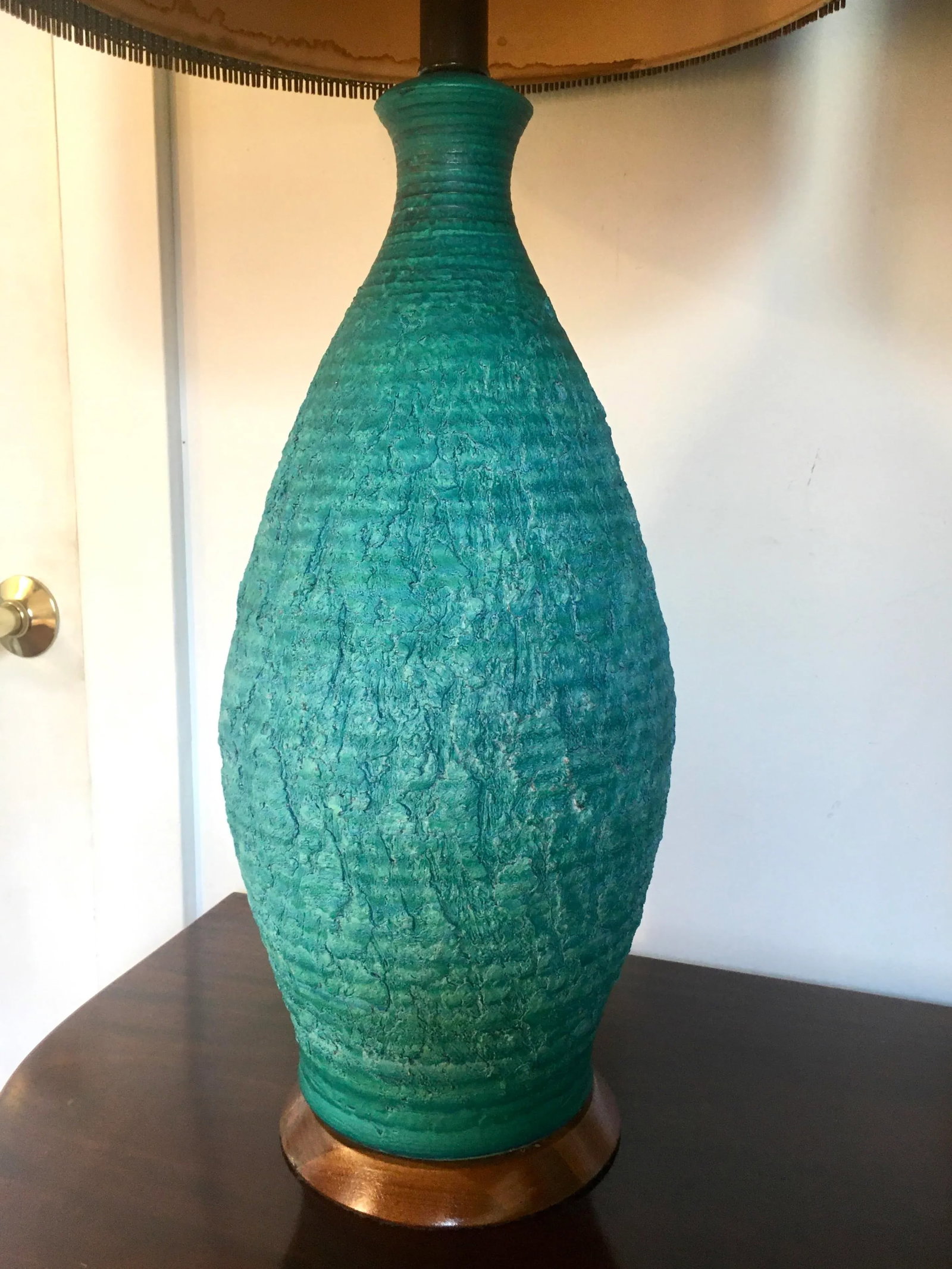 1960s Quartite Sea Green Lamps With Maria Kipp Lampshades - 2