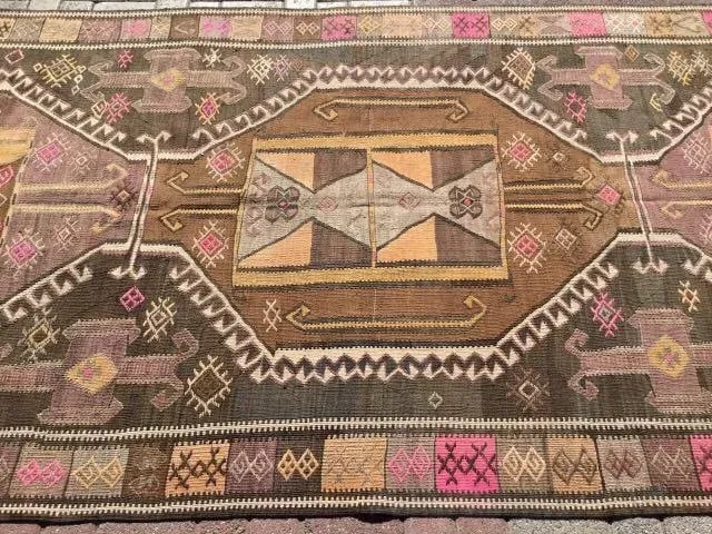 Vintage Turkish Kilim Rug -- 5' x 14'7" - 4